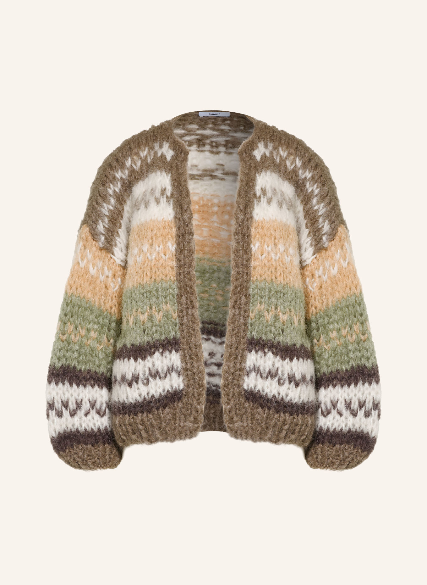 MAIAMI Strickhülle mit Mohair: HELLORANGE / BRAUN / WEISS
