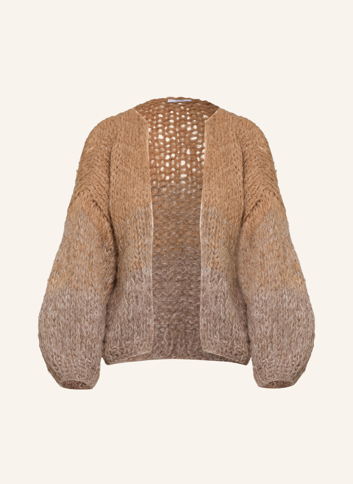 MAIAMI Gilet ouvert en maille avec de l'alpaga: CHAMEAU
