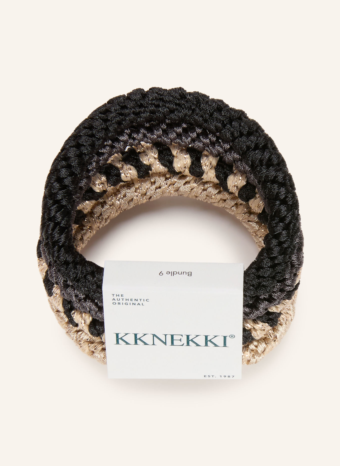 KKNEKKI Lot de 4 élastiques à cheveux: NOIR / OR / GRIS FONCÉ