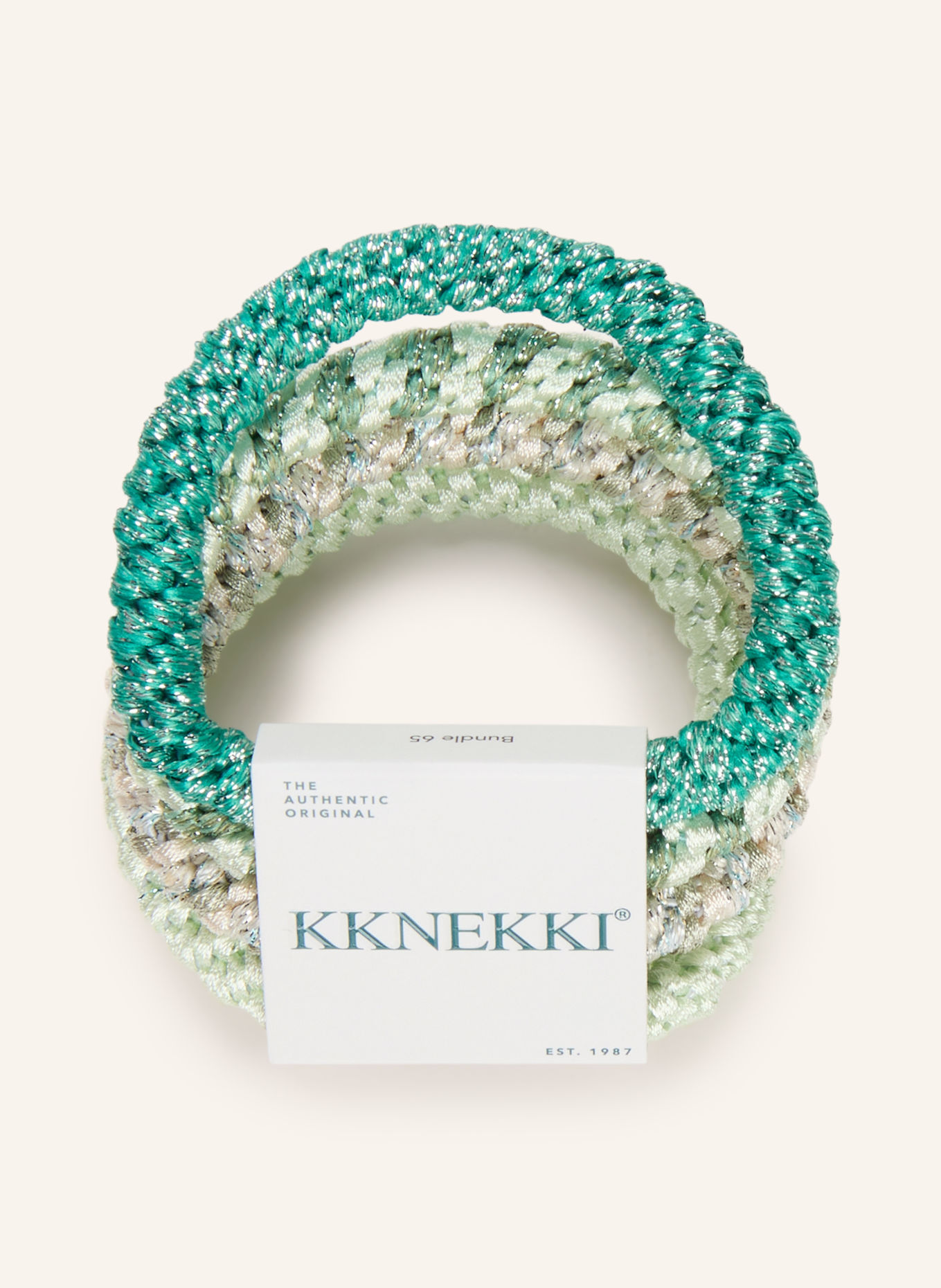 KKNEKKI Lot de 4 élastiques à cheveux: VERT / VERT CLAIR