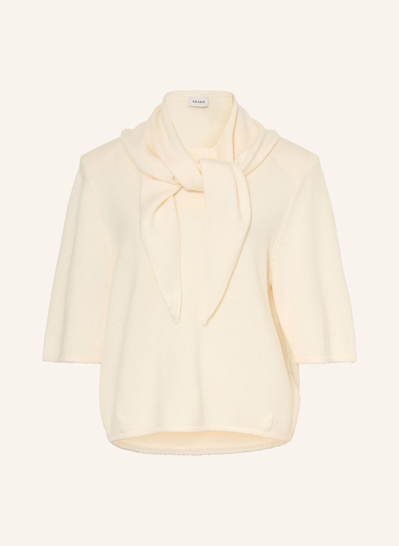 ARAKII Sæt: Pullover og halstørklæde i merinould: CREME