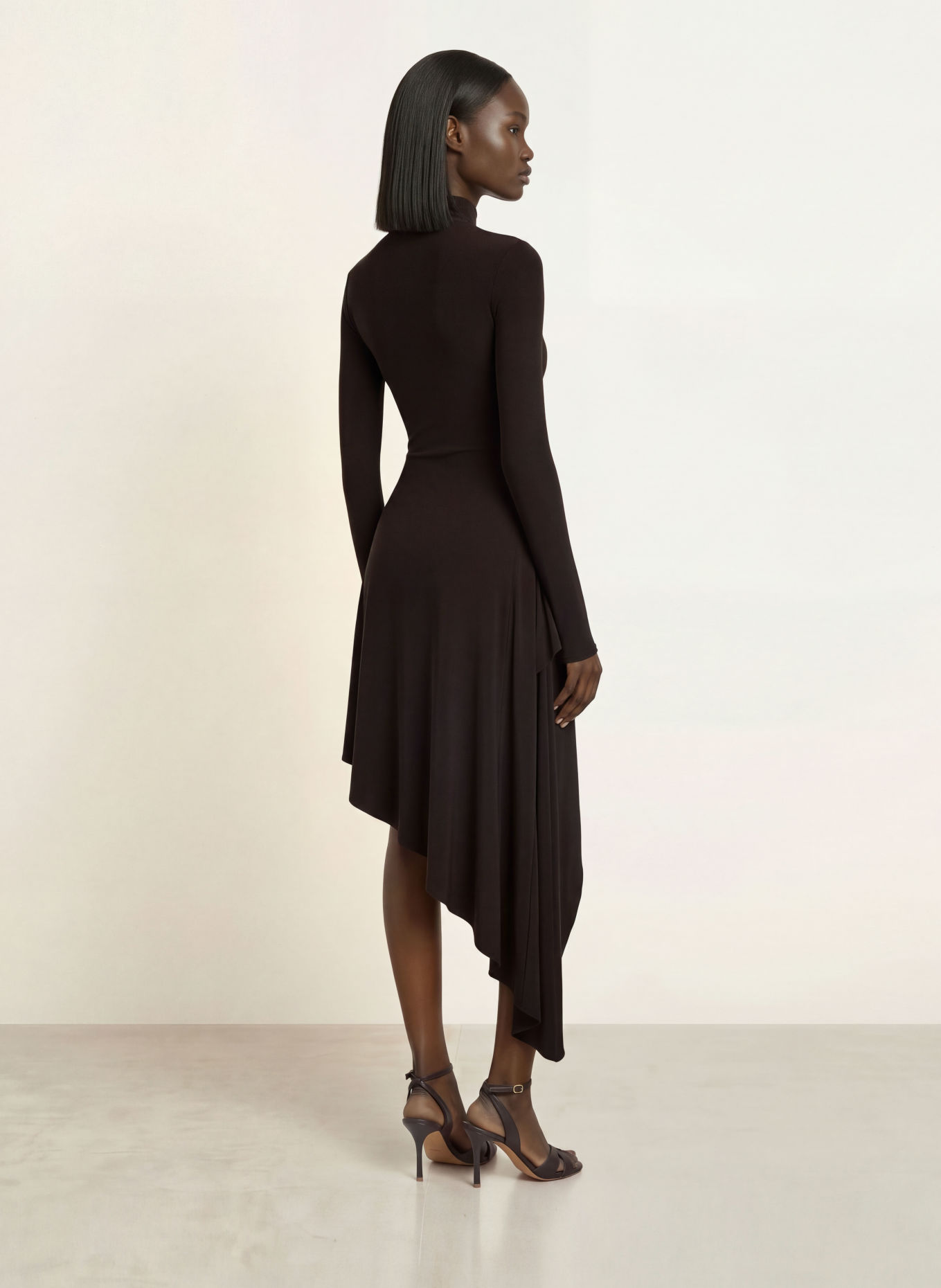 ARAKII Jerseyjurk: MARRON FONCÉ