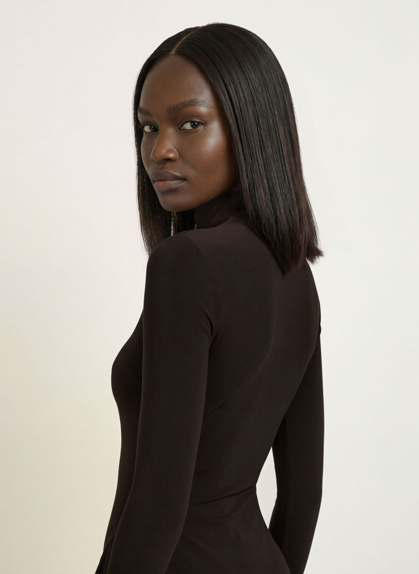 ARAKII Jerseyjurk: MARRON FONCÉ