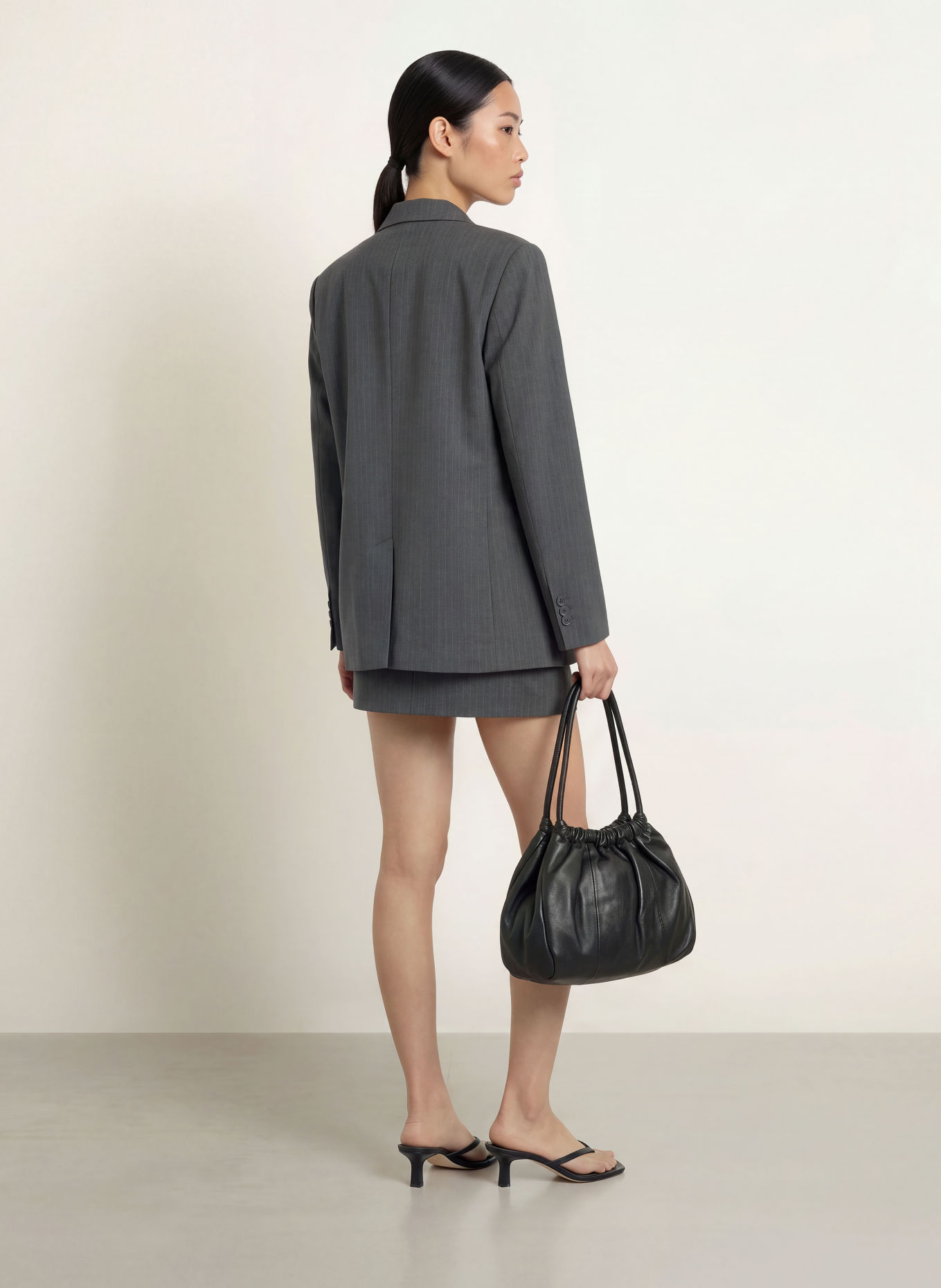 NINETY-9 Oversized Blazer DASH: DARK GRAY / GRAY