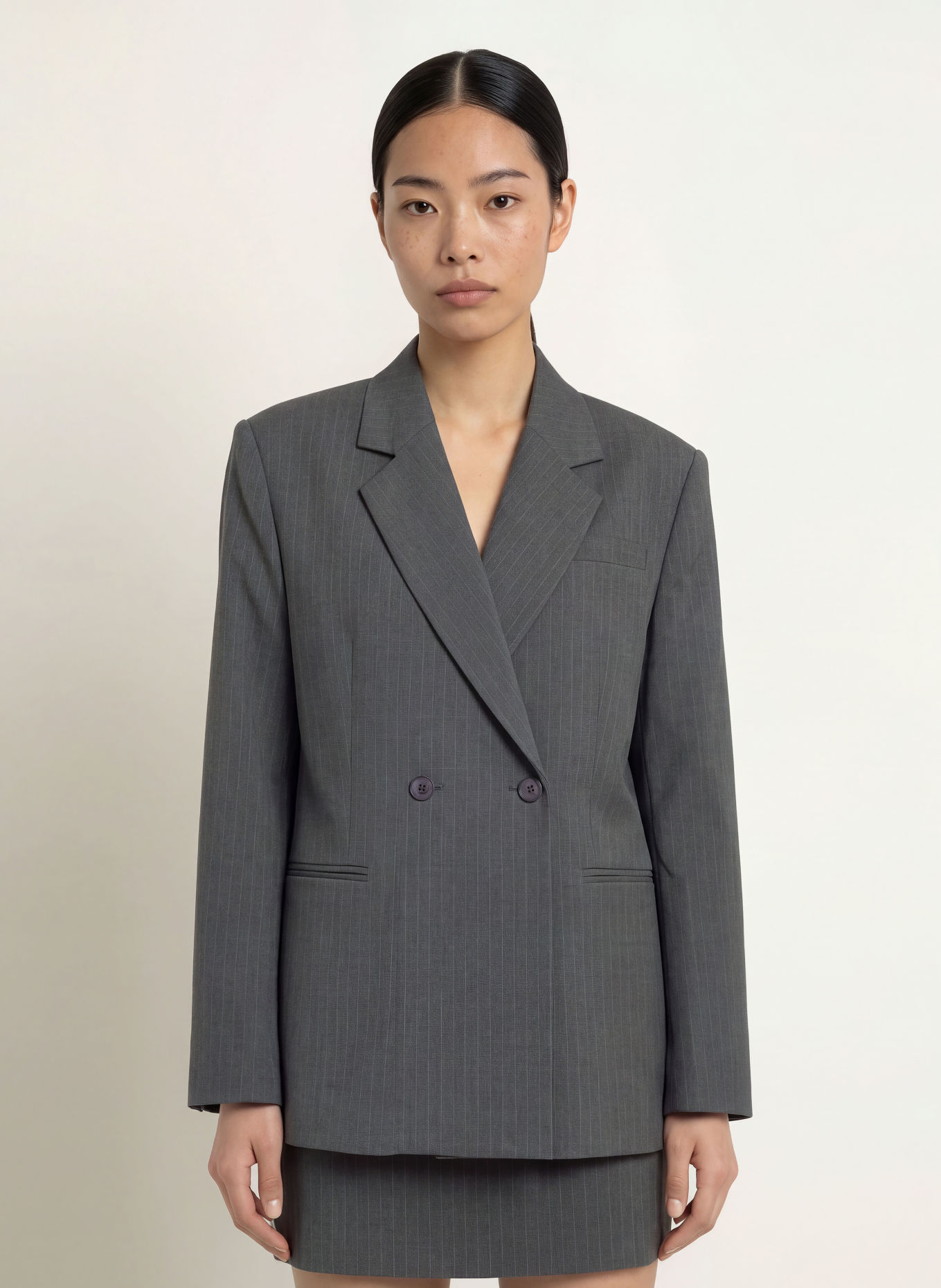 NINETY-9 Oversized Blazer DASH: DARK GRAY / GRAY