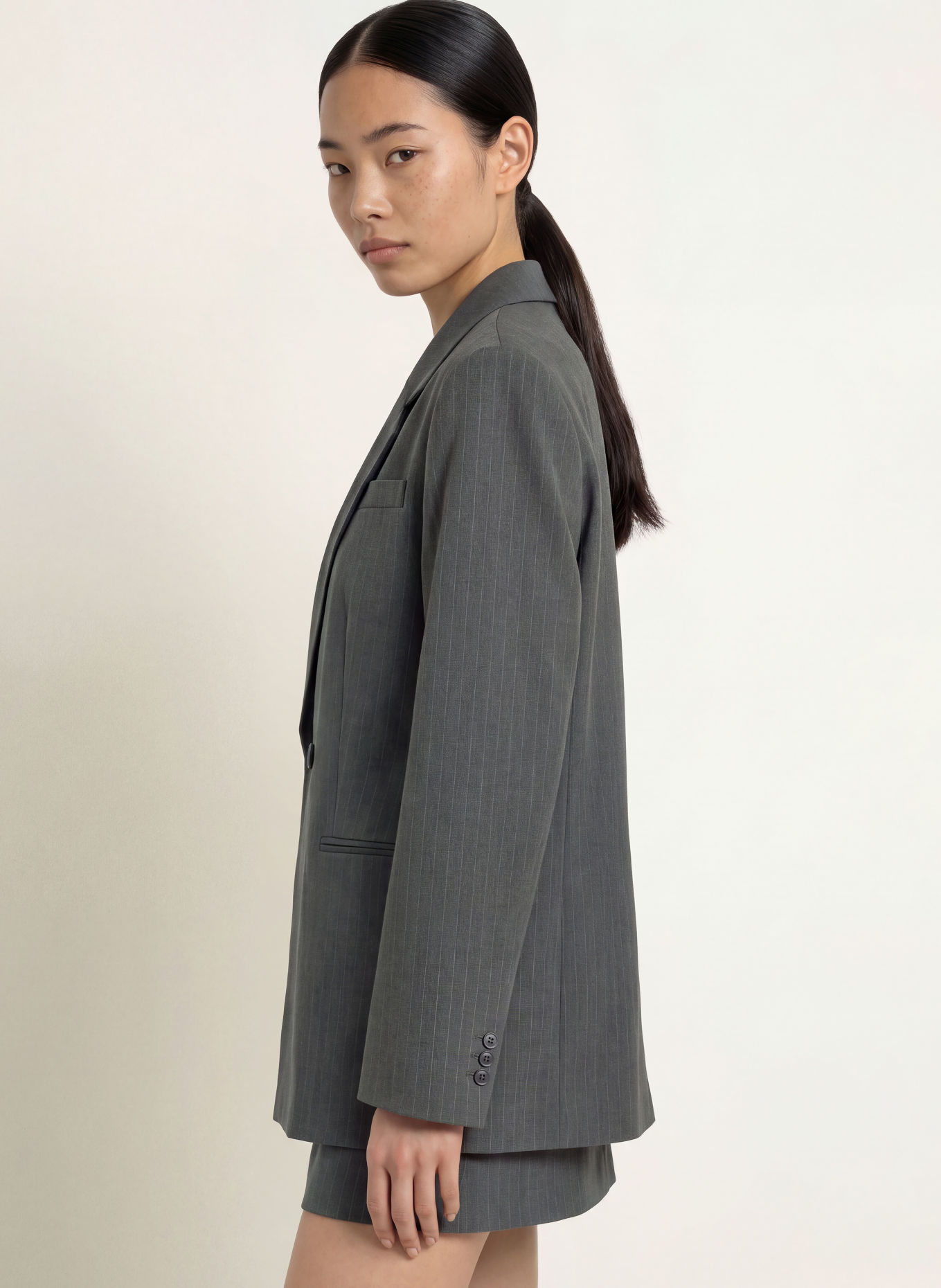 NINETY-9 Oversized Blazer DASH: DARK GRAY / GRAY