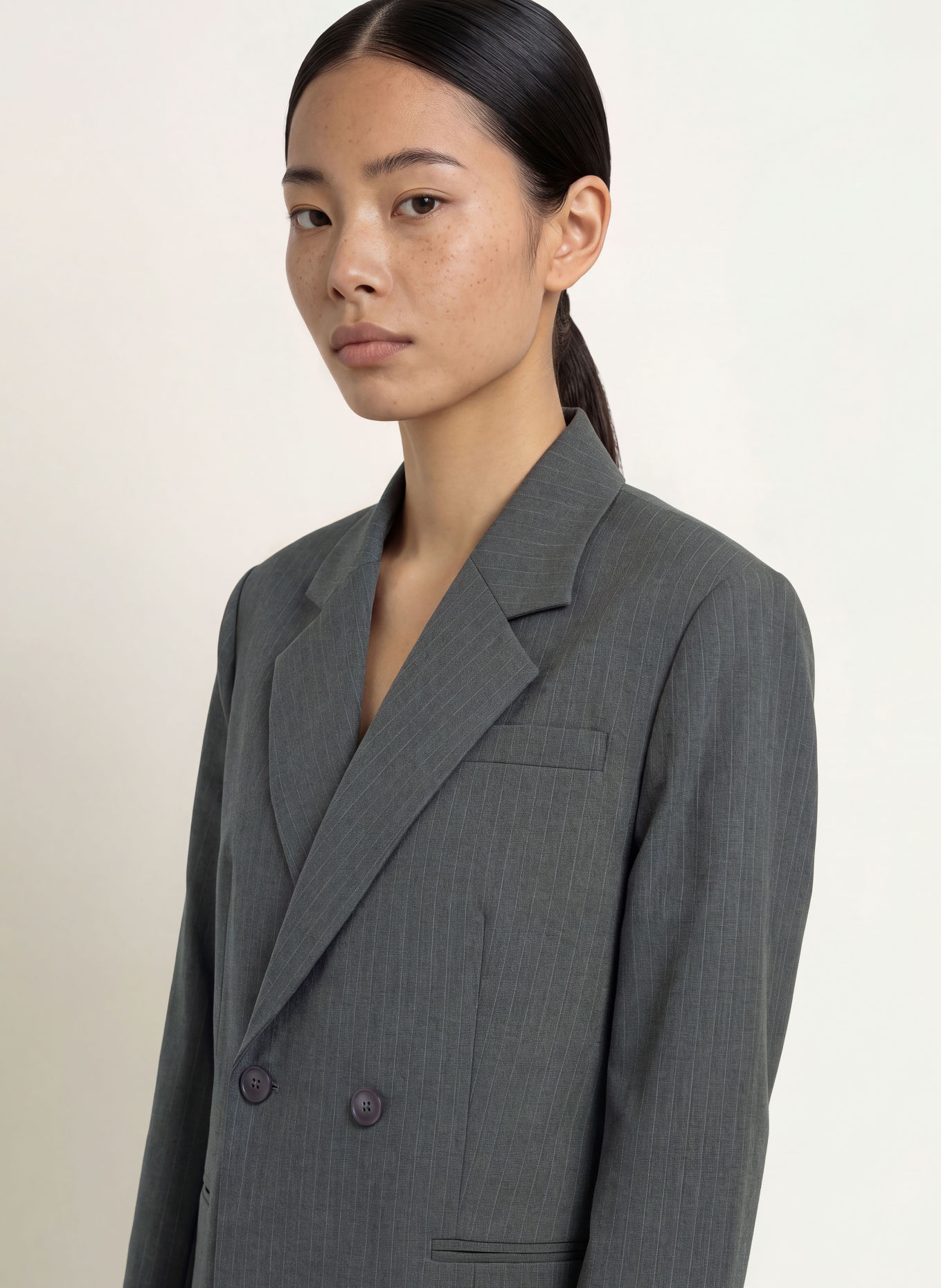 NINETY-9 Oversized Blazer DASH: DARK GRAY / GRAY