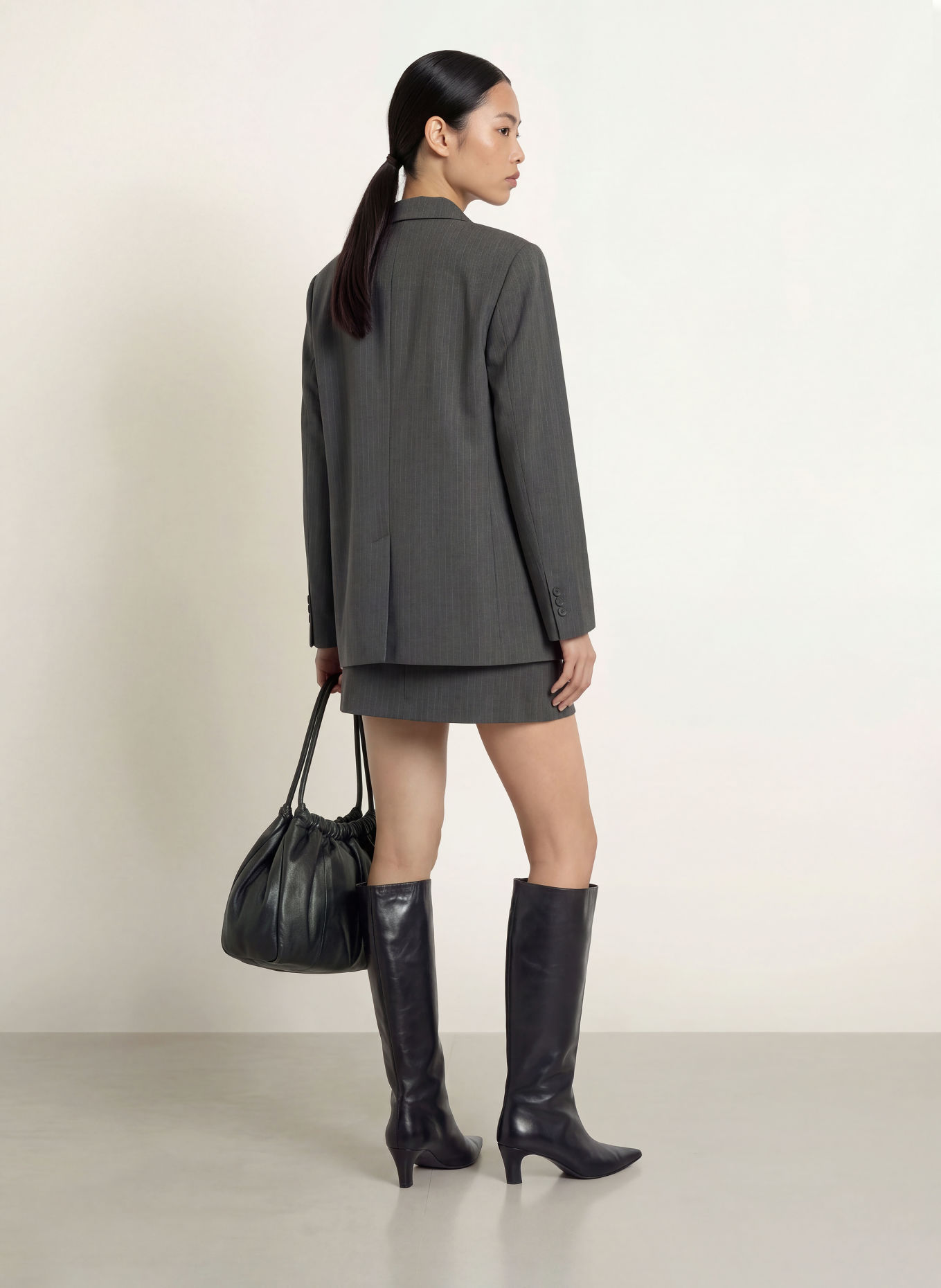 NINETY-9 DASH Skort: DARK GRAY / GRAY