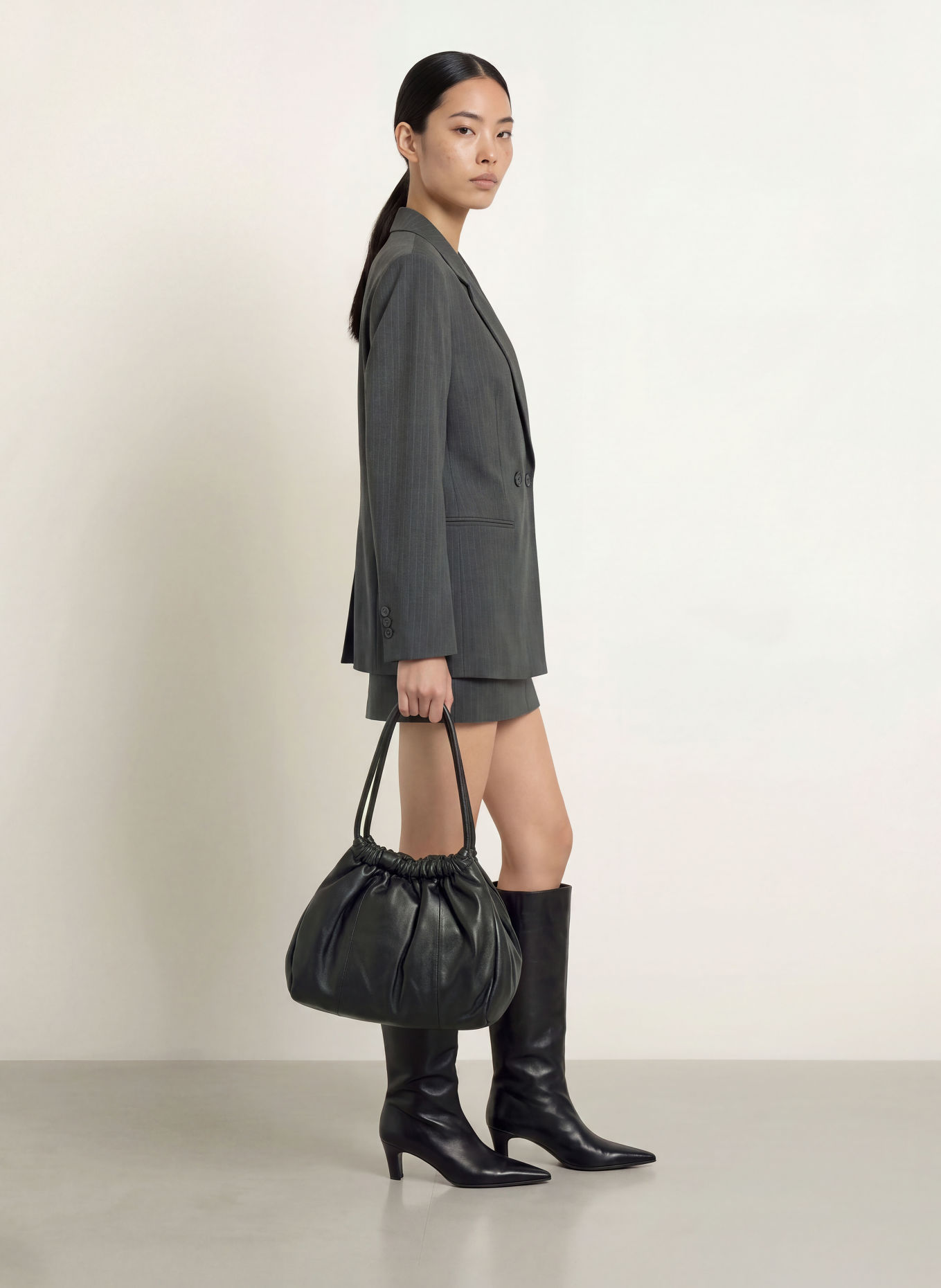 NINETY-9 DASH Skort: DARK GRAY / GRAY