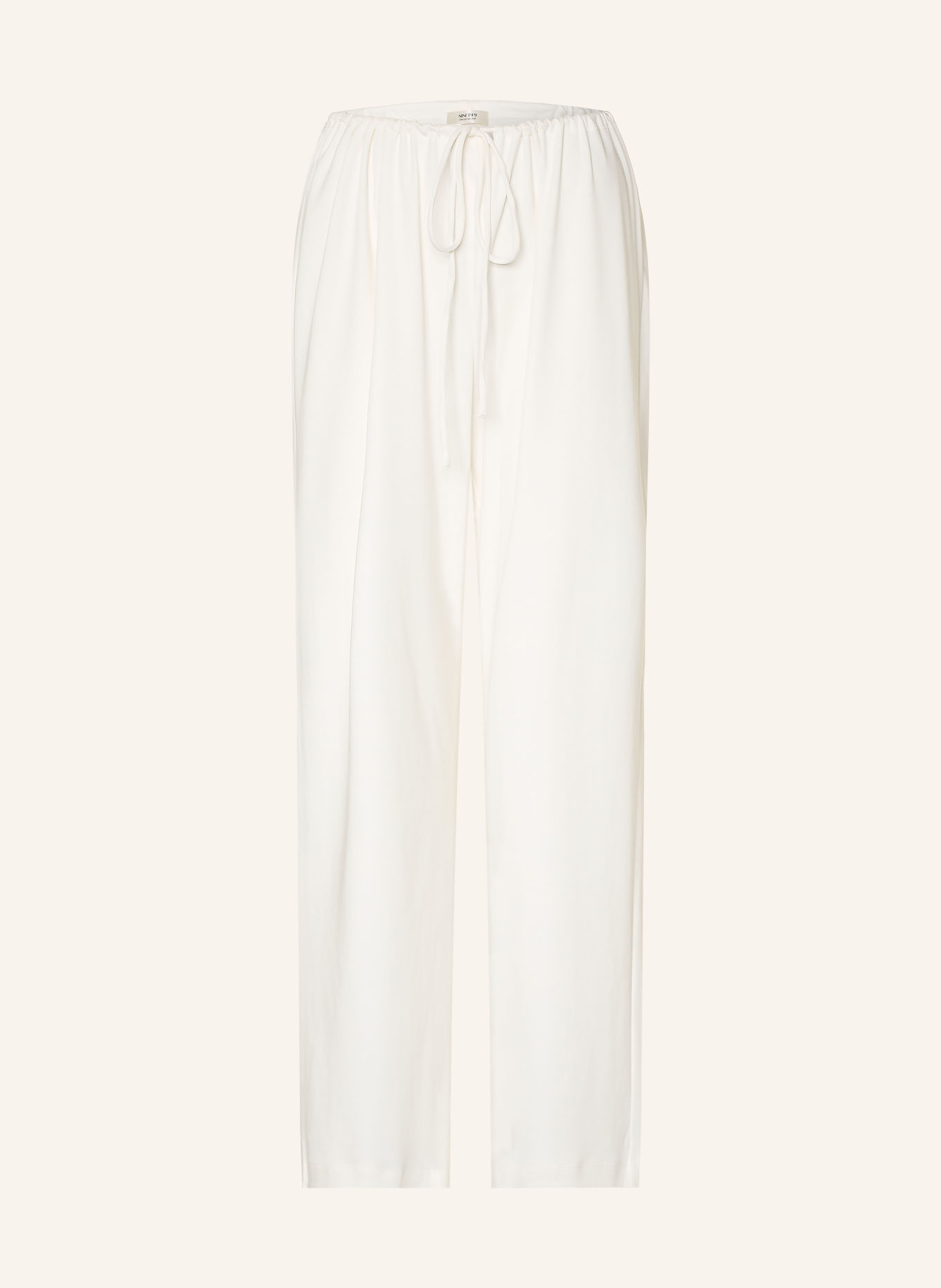 NINETY-9 MELLOW Jersey Trousers: WHITE