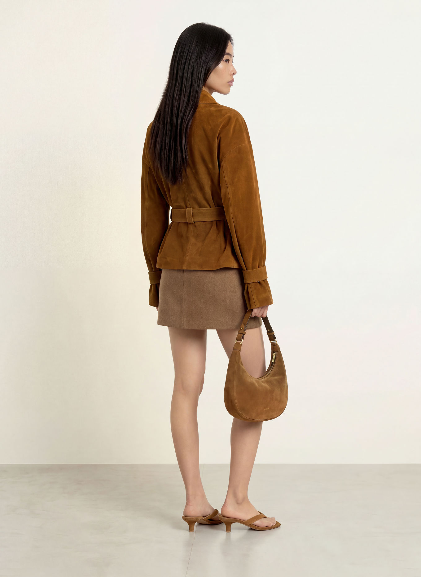 NINETY-9 ROMY Jacket in faux leather: BROWN