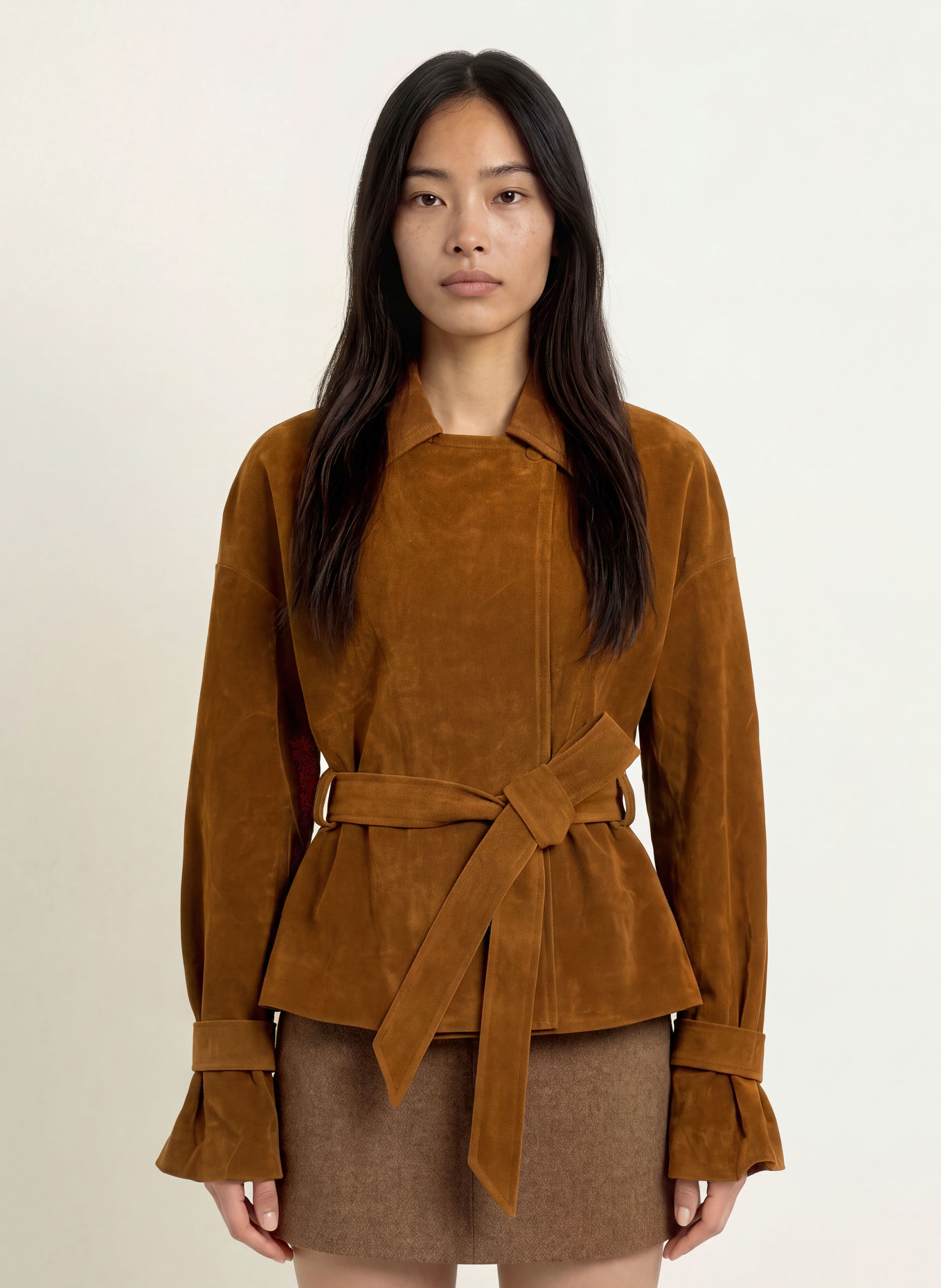 NINETY-9 ROMY Jacket in faux leather: BROWN