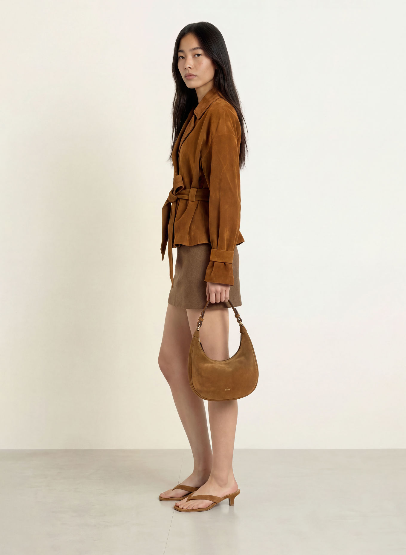 NINETY-9 ROMY Jacket in faux leather: BROWN