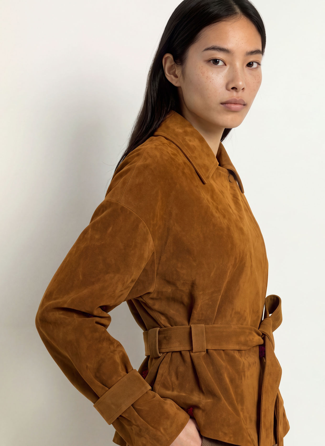 NINETY-9 ROMY Jacket in faux leather: BROWN