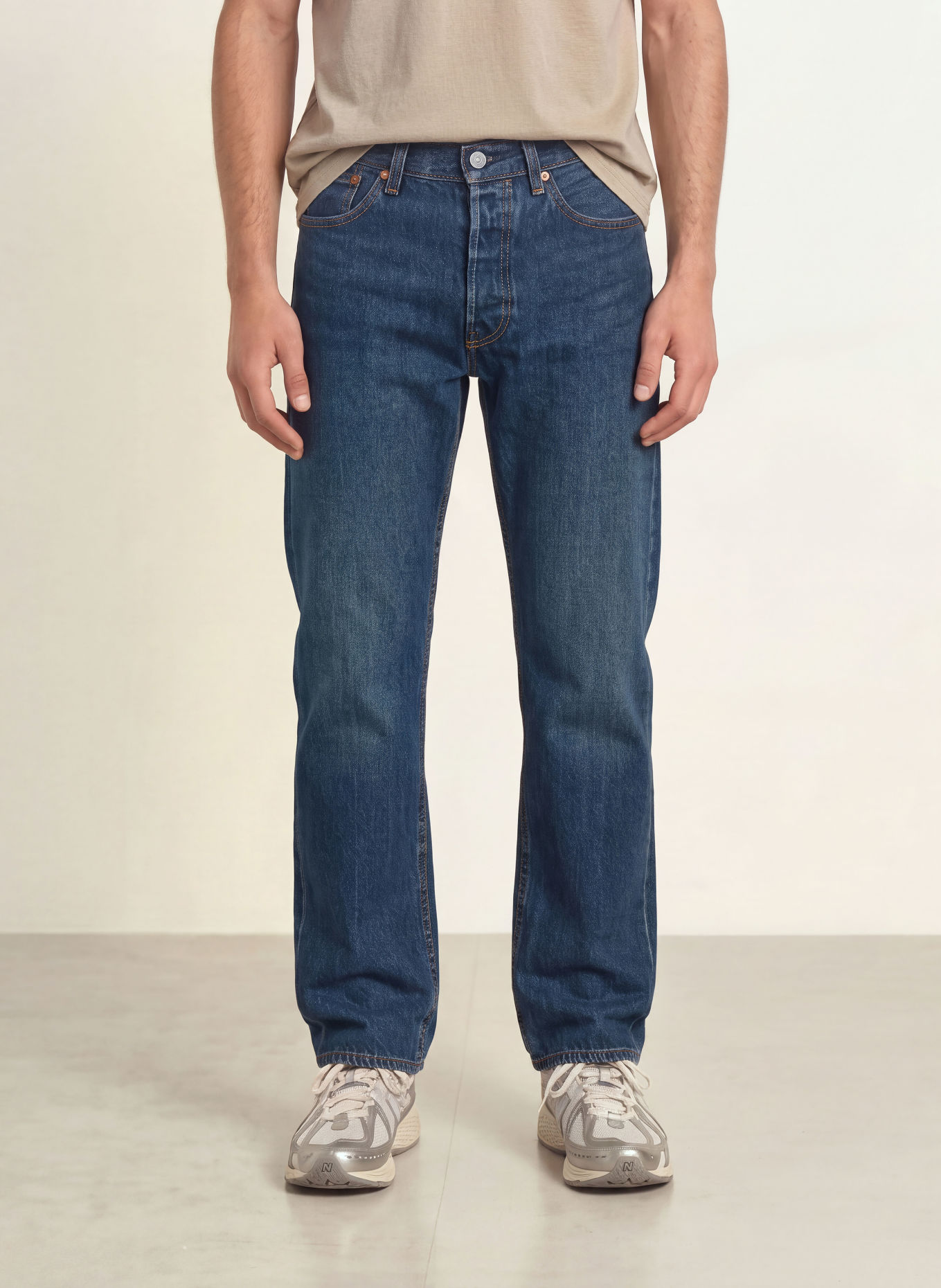 Levi's® 501® Straight Fit Jeans: 95 Dark Indigo - Worn In