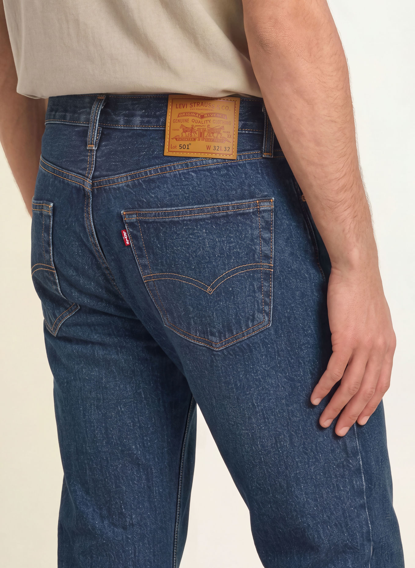 Levi's® 501® Straight Fit Jeans: 95 Dark Indigo - Worn In