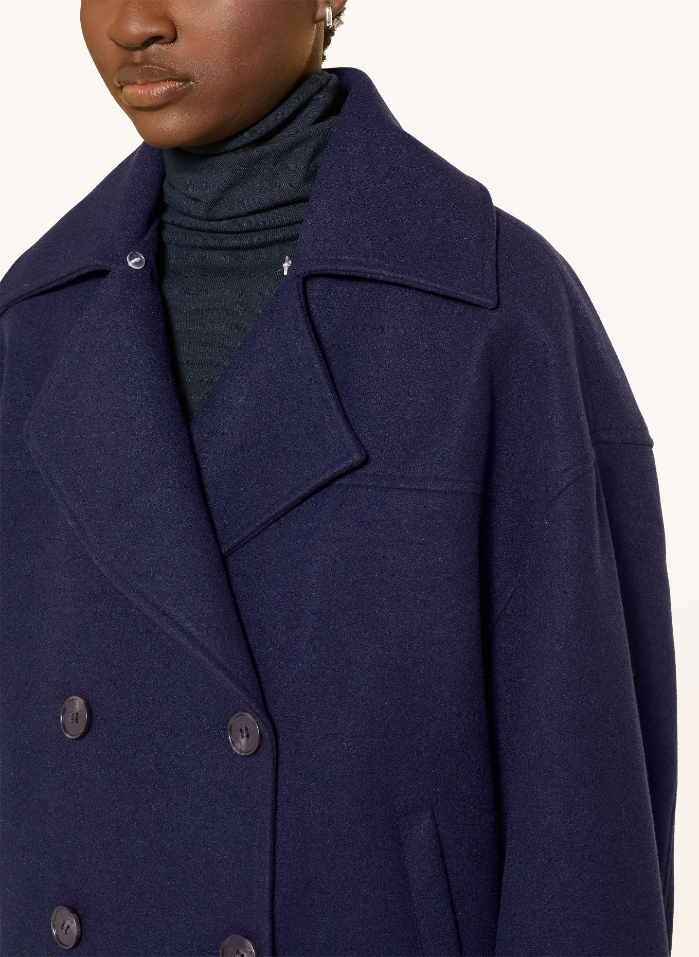 monari Cabanjacke mit abnehmbarem Kunstfell-Kragen: DUNKELBLAU