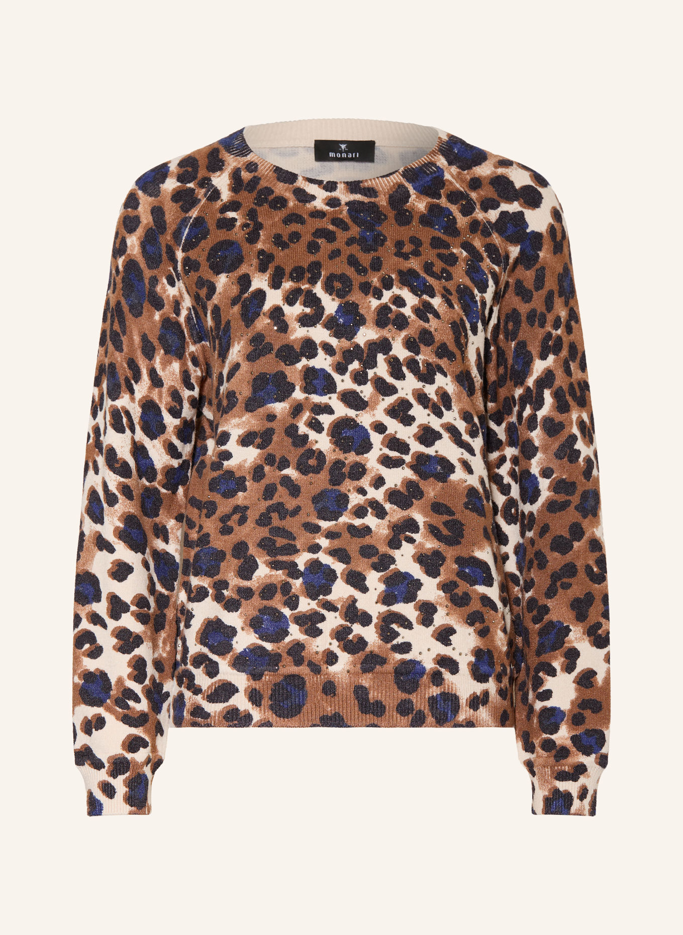 monari Sweater with gemstones: BROWN / DARK BLUE / BLACK