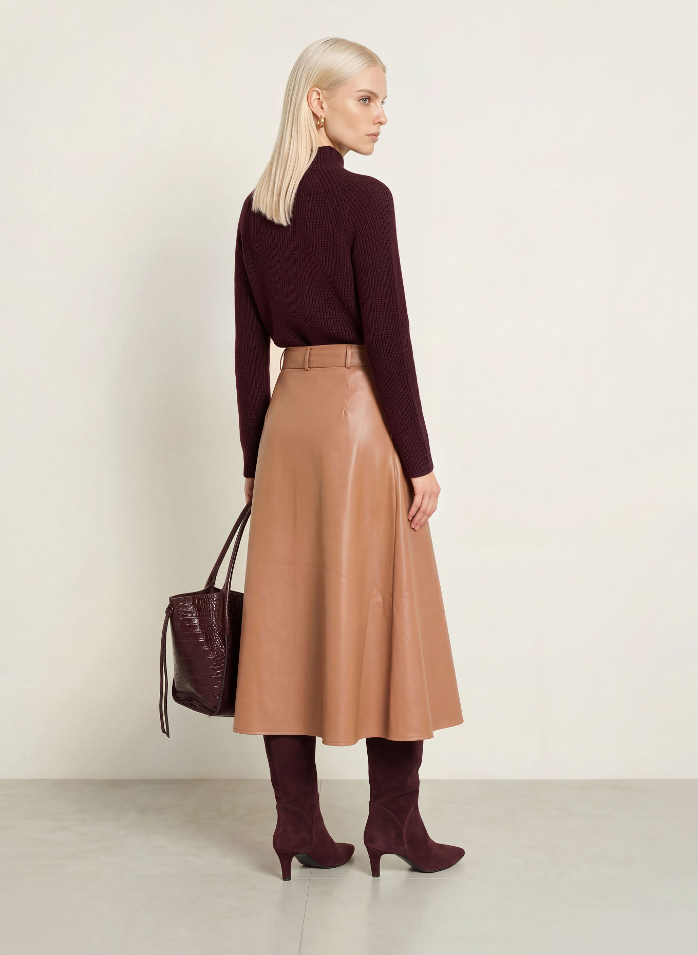 monari Faux-leather skirt: BROWN