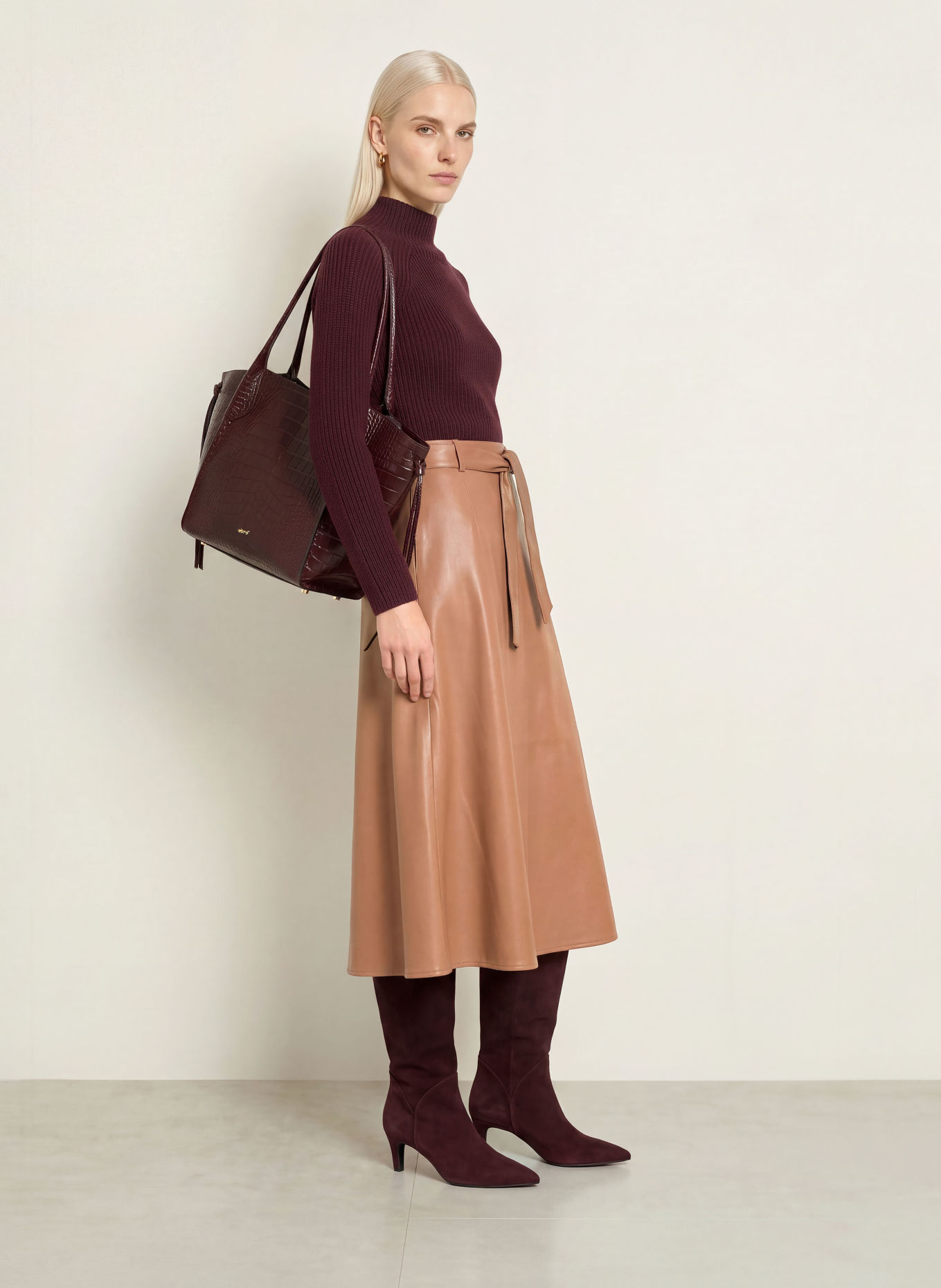 monari Faux-leather skirt: BROWN
