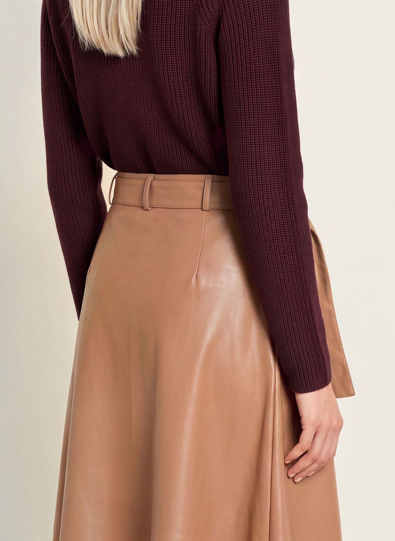 monari Faux-leather skirt: BROWN