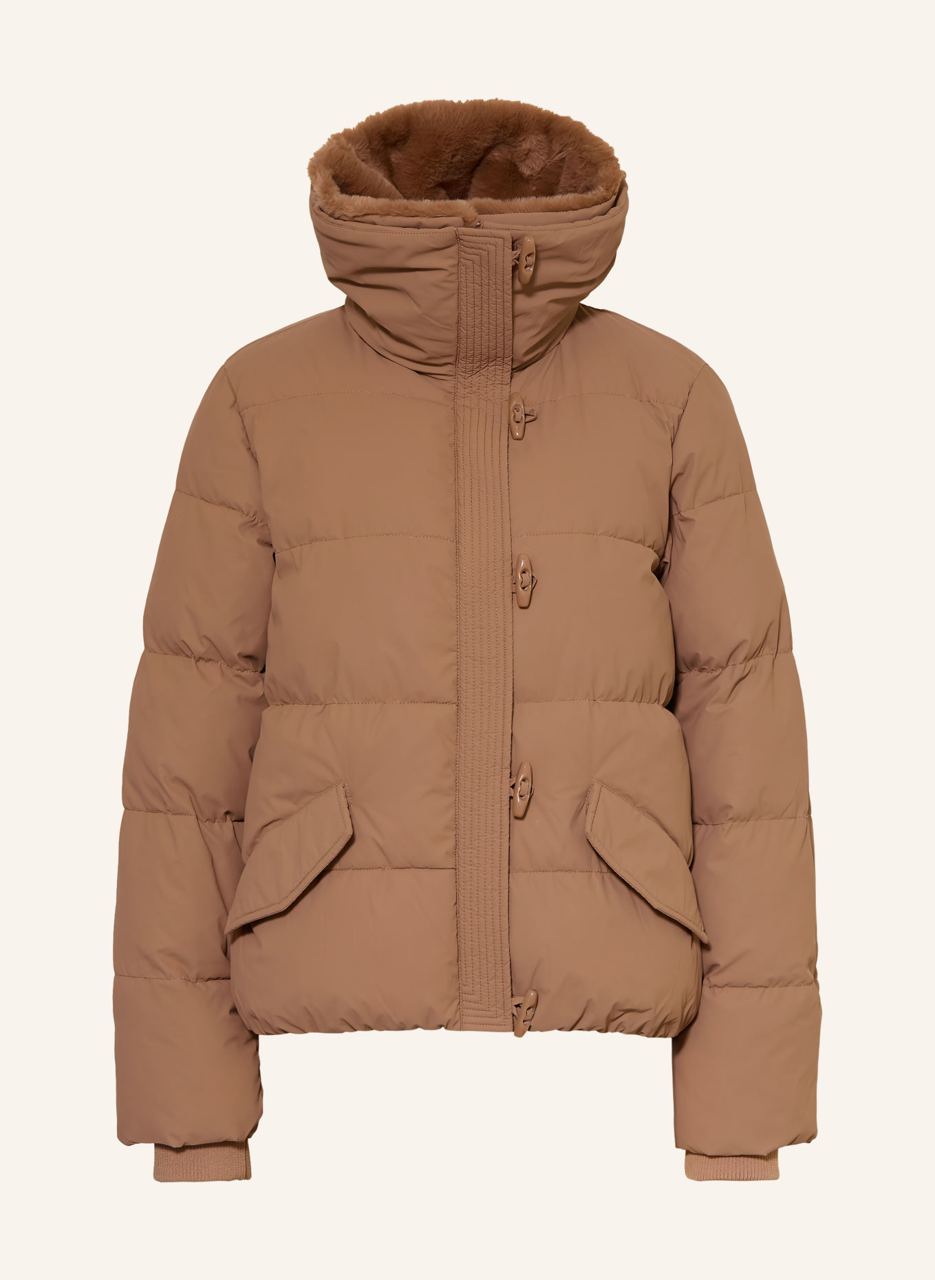 monari Veste matelassée avec col en fausse fourrure amovible: MARRON CLAIR