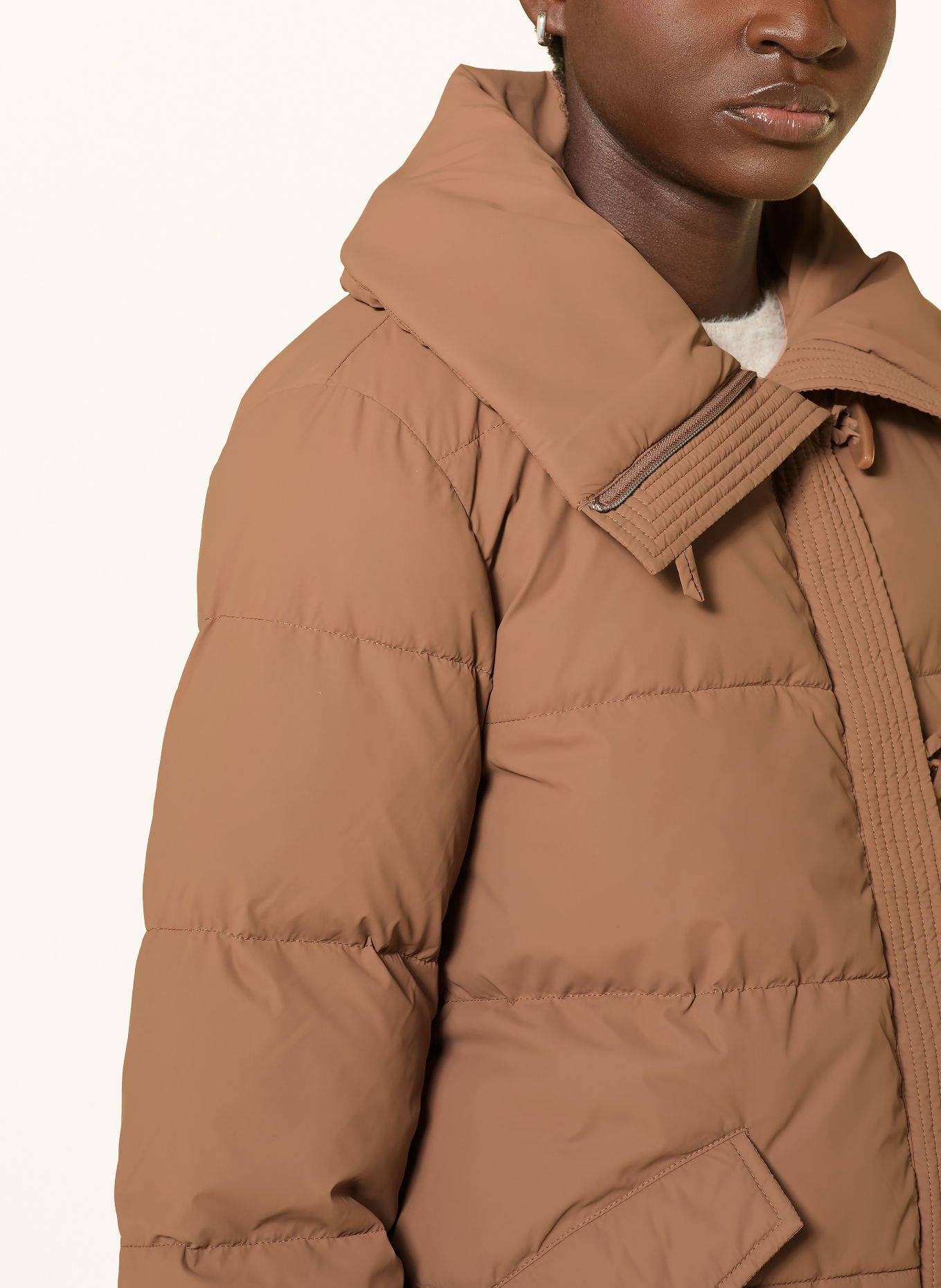 monari Veste matelassée avec col en fausse fourrure amovible: MARRON CLAIR