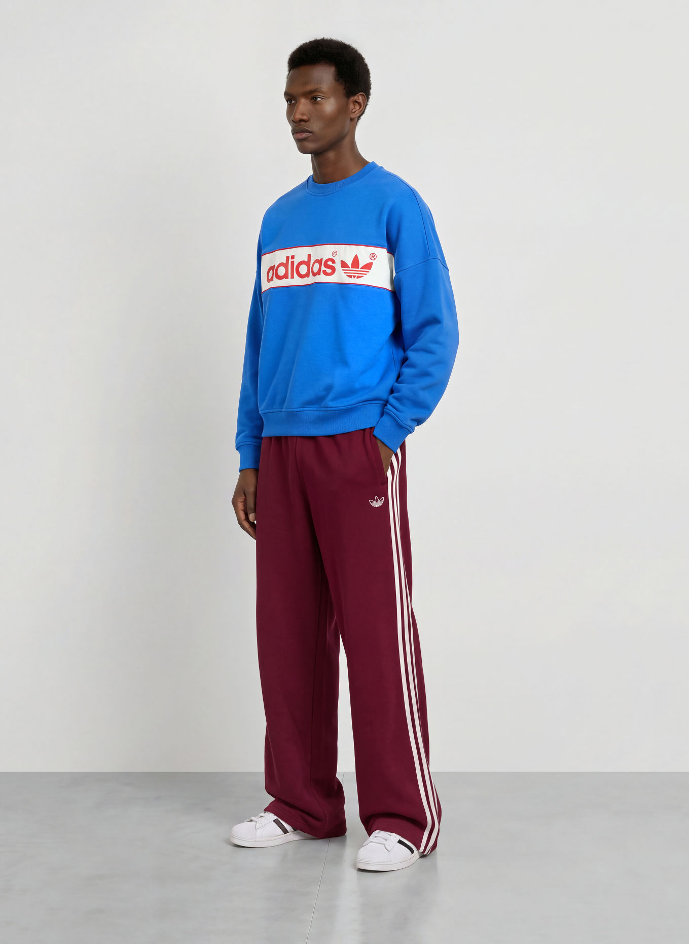adidas Originals Sweatpants ADISIGNATURE 3 STRIPES: DUNKELROT / WEISS