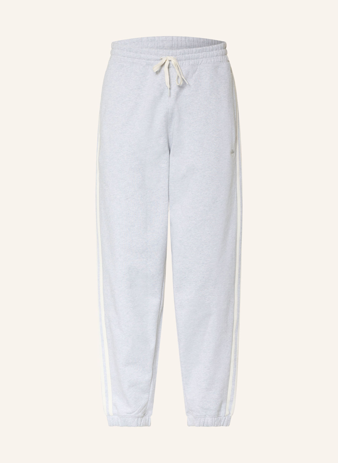 adidas Originals Sweatpants: LIGHT GRAY / WHITE