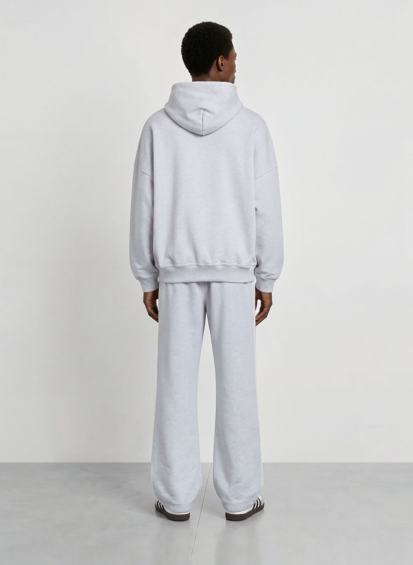 adidas Originals Sweatpants: LIGHT GRAY / WHITE