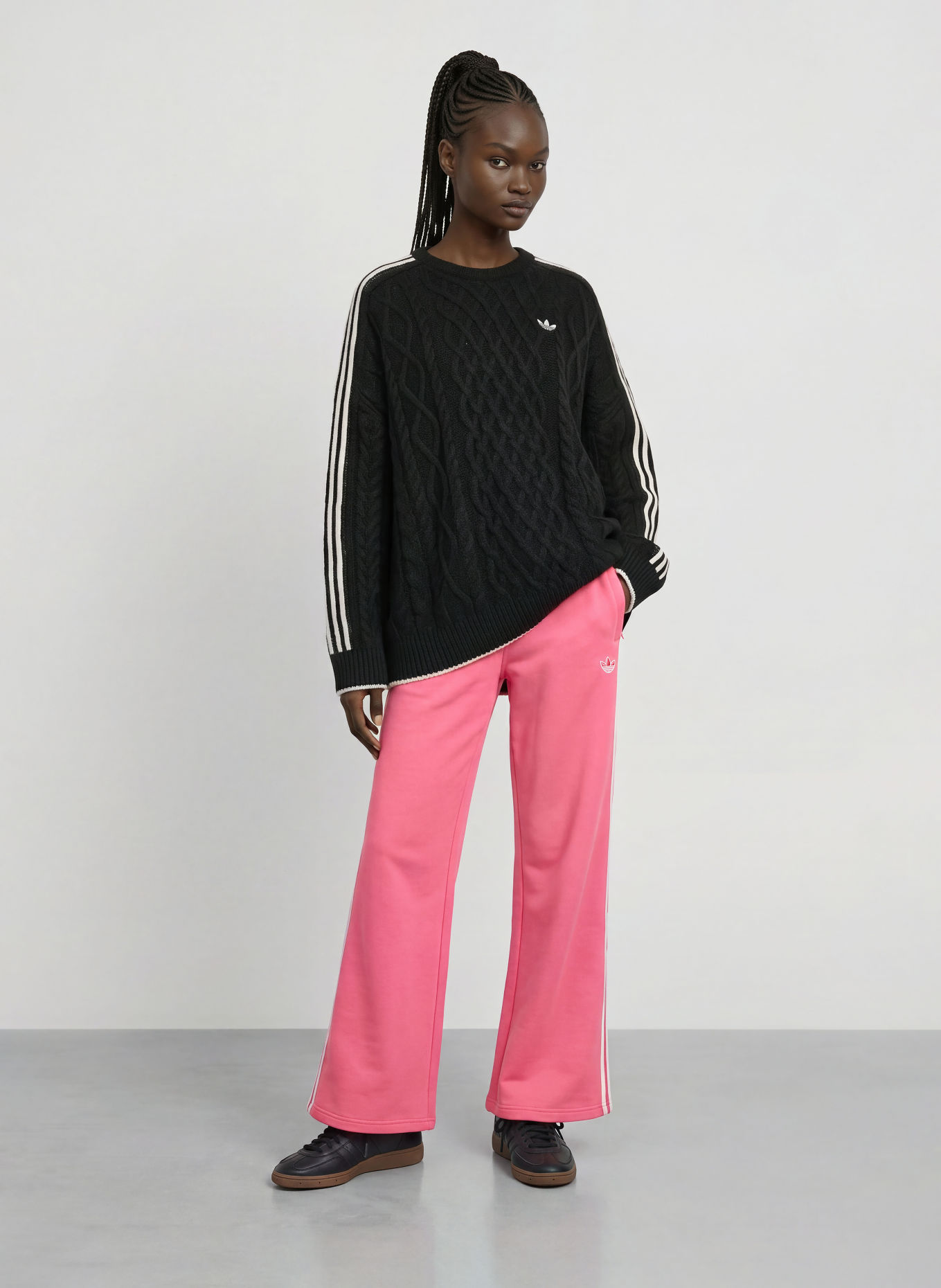adidas Originals Sweatpants: PINK / WHITE