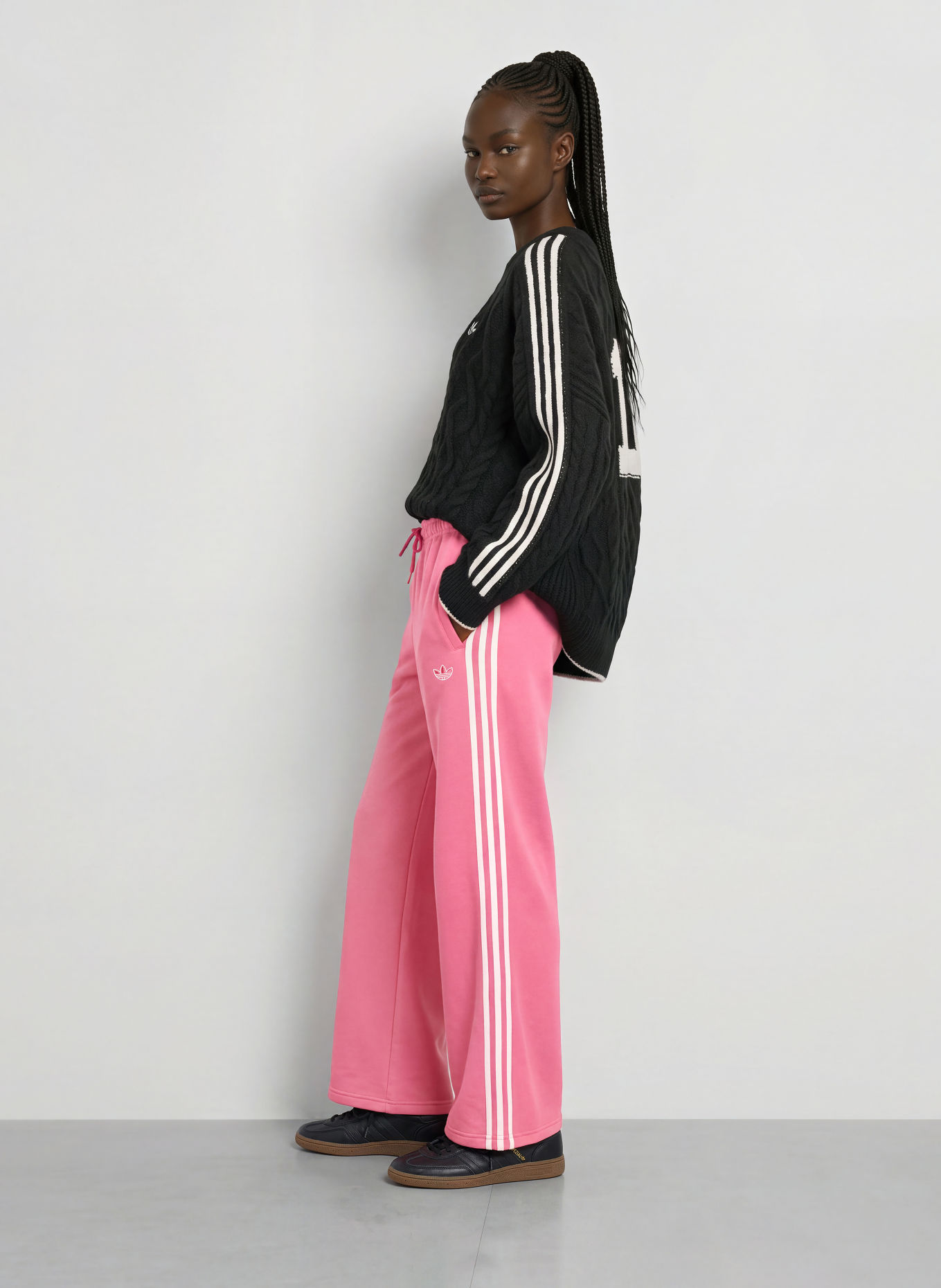 adidas Originals Sweatpants: PINK / WHITE