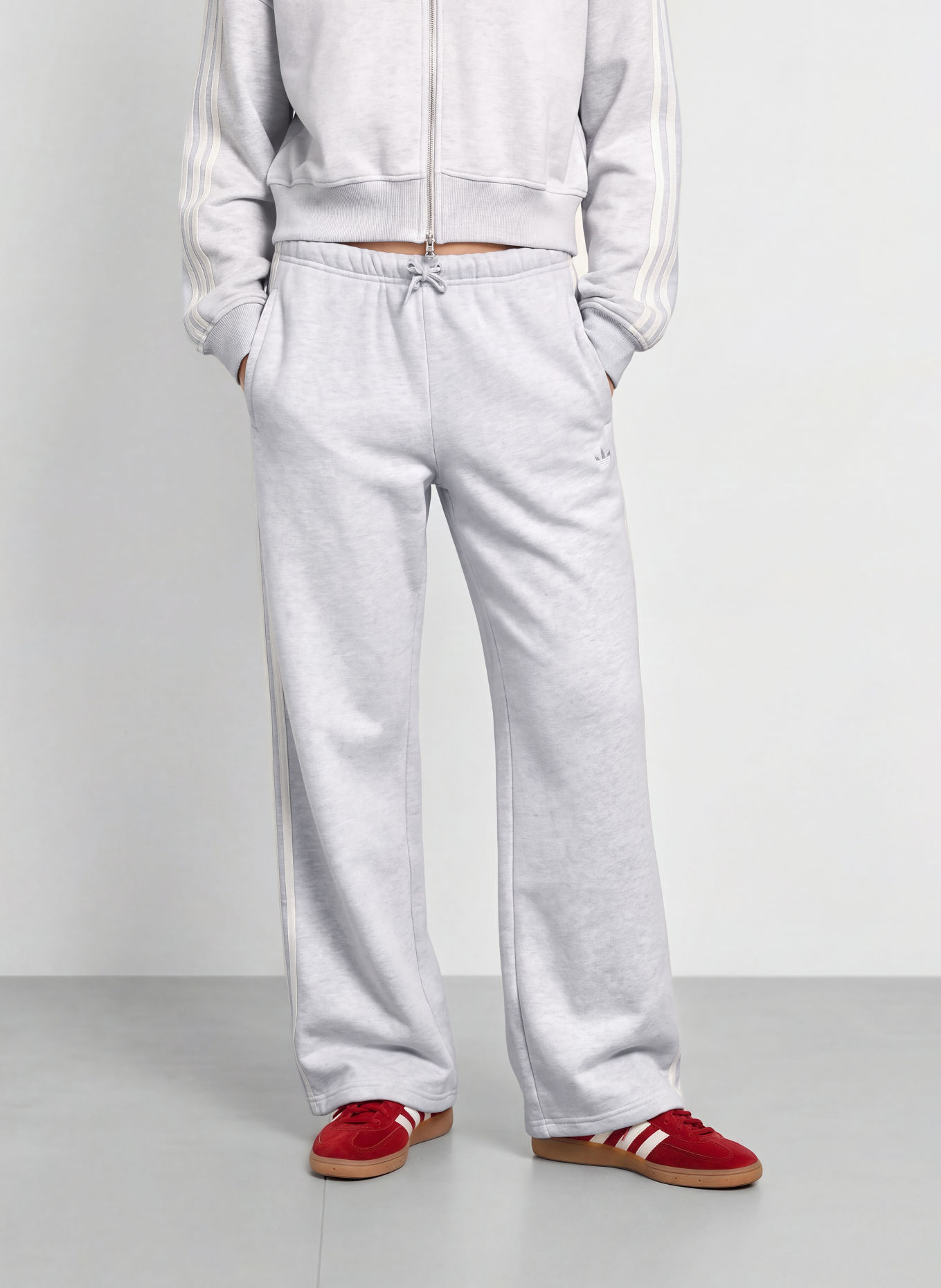 adidas Originals Sweatpants 3 STRIPES: HELLGRAU / CREME
