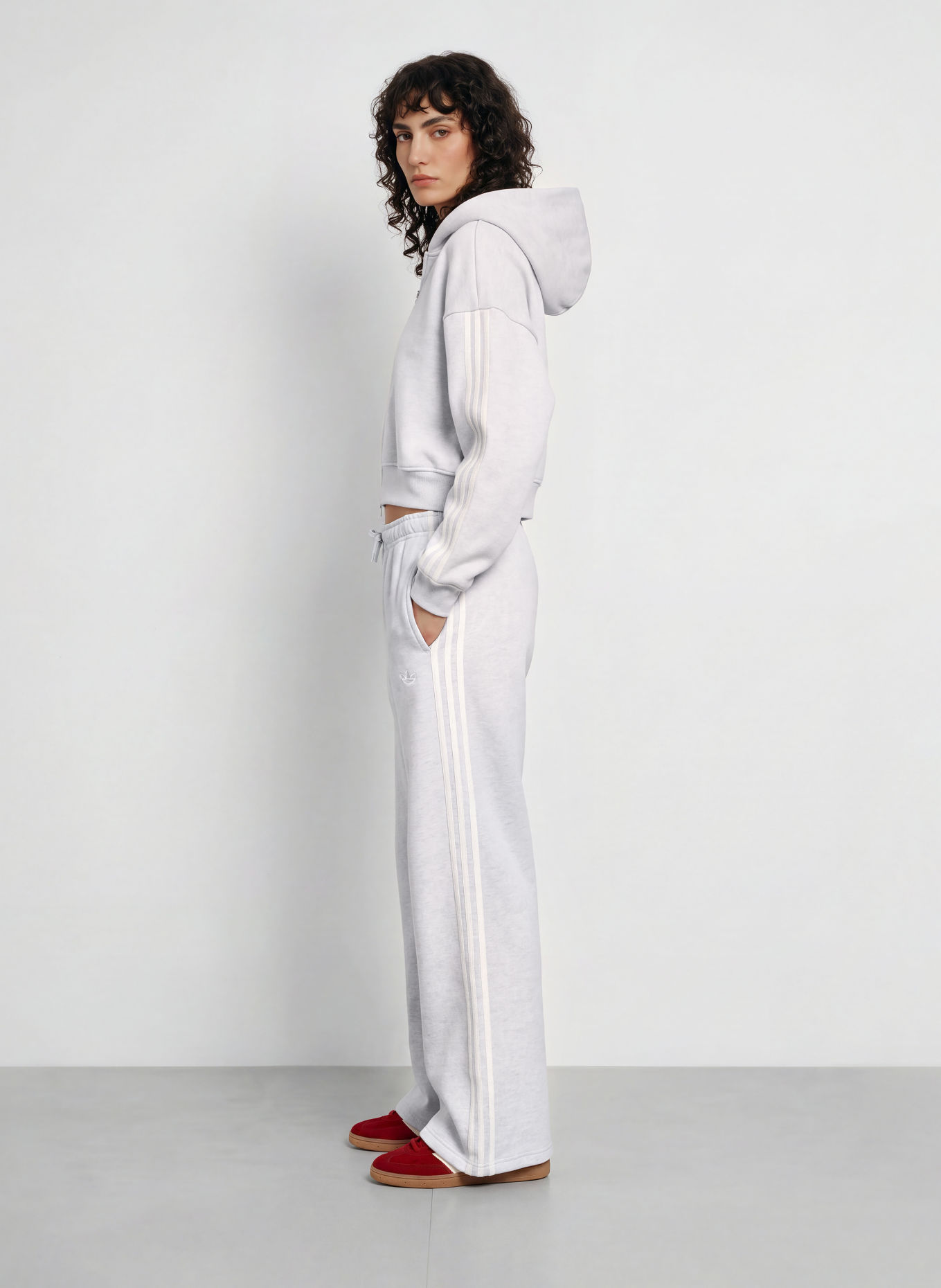 adidas Originals Sweatpants 3 STRIPES: HELLGRAU / CREME