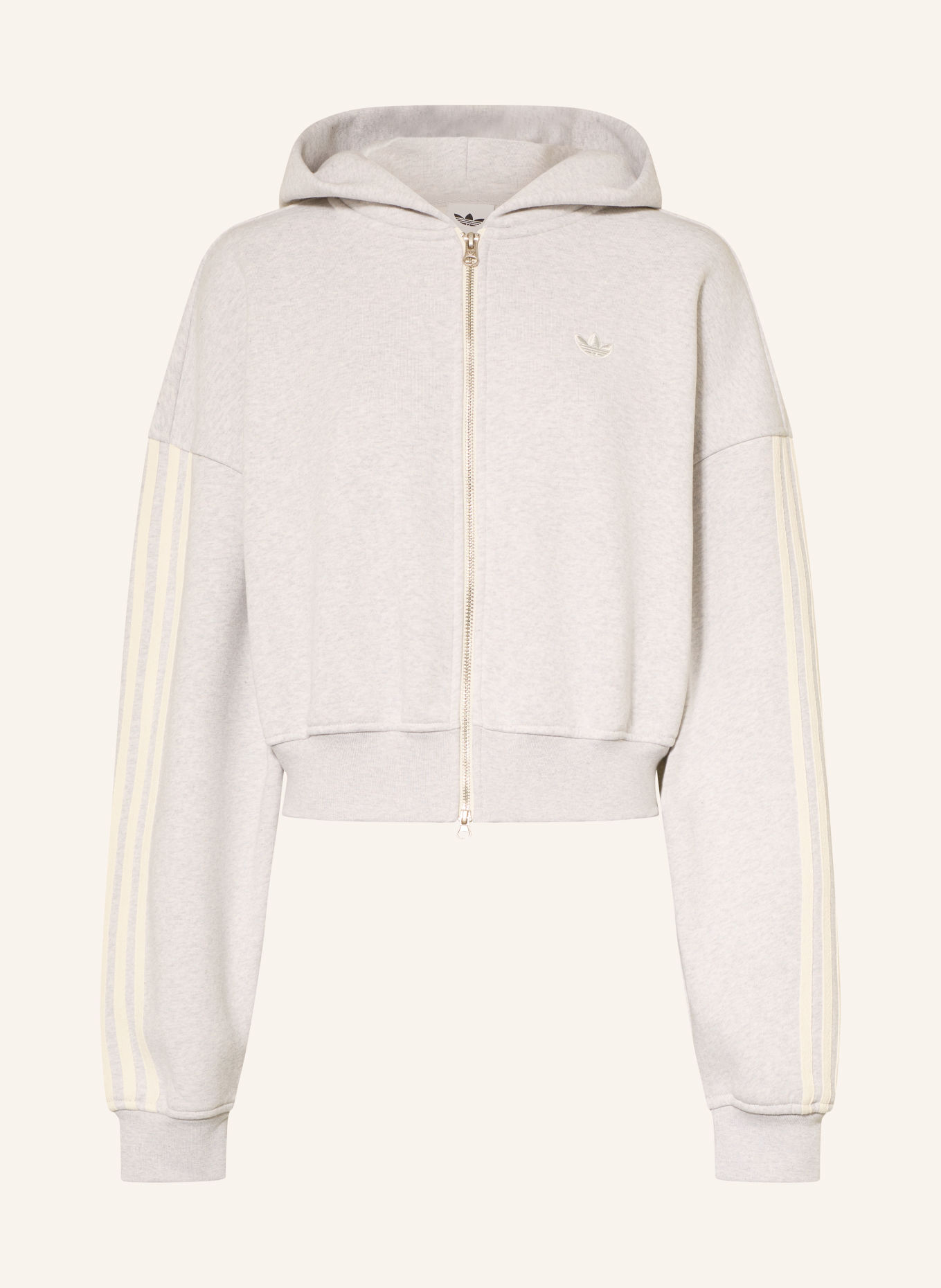 adidas Originals Sweat zippé: GRIS CLAIR / BLANC
