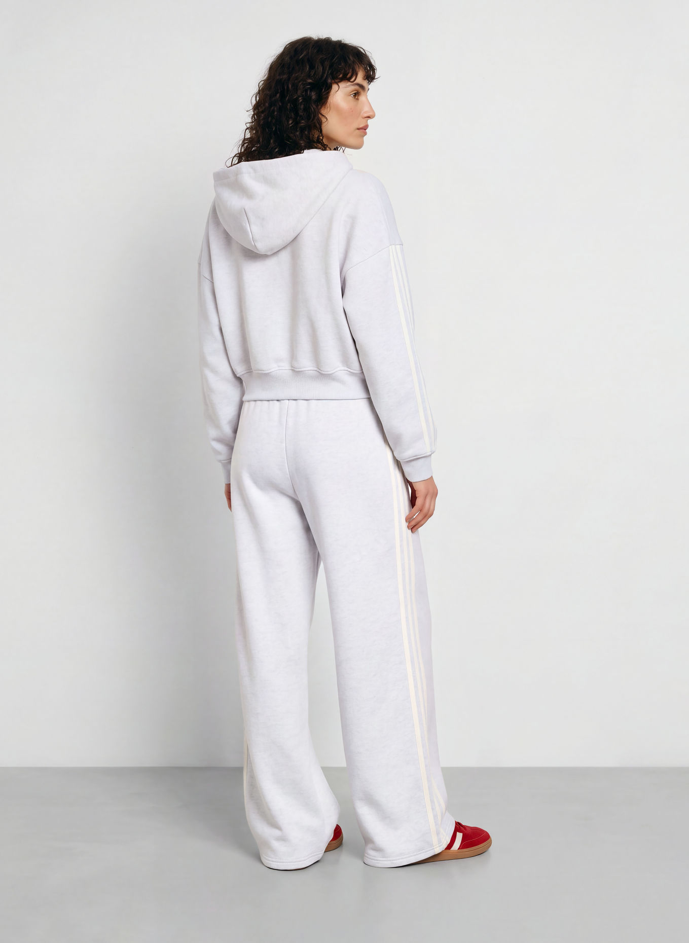 adidas Originals Sweat zippé: GRIS CLAIR / BLANC