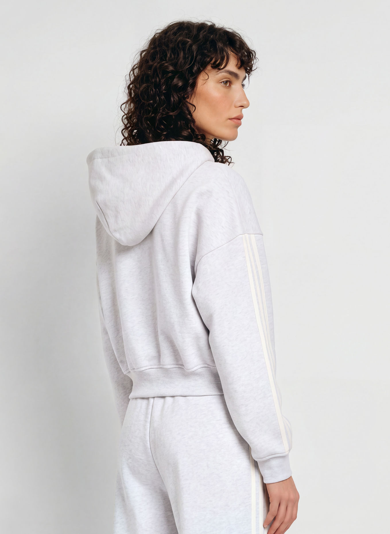 adidas Originals Sweat zippé: GRIS CLAIR / BLANC
