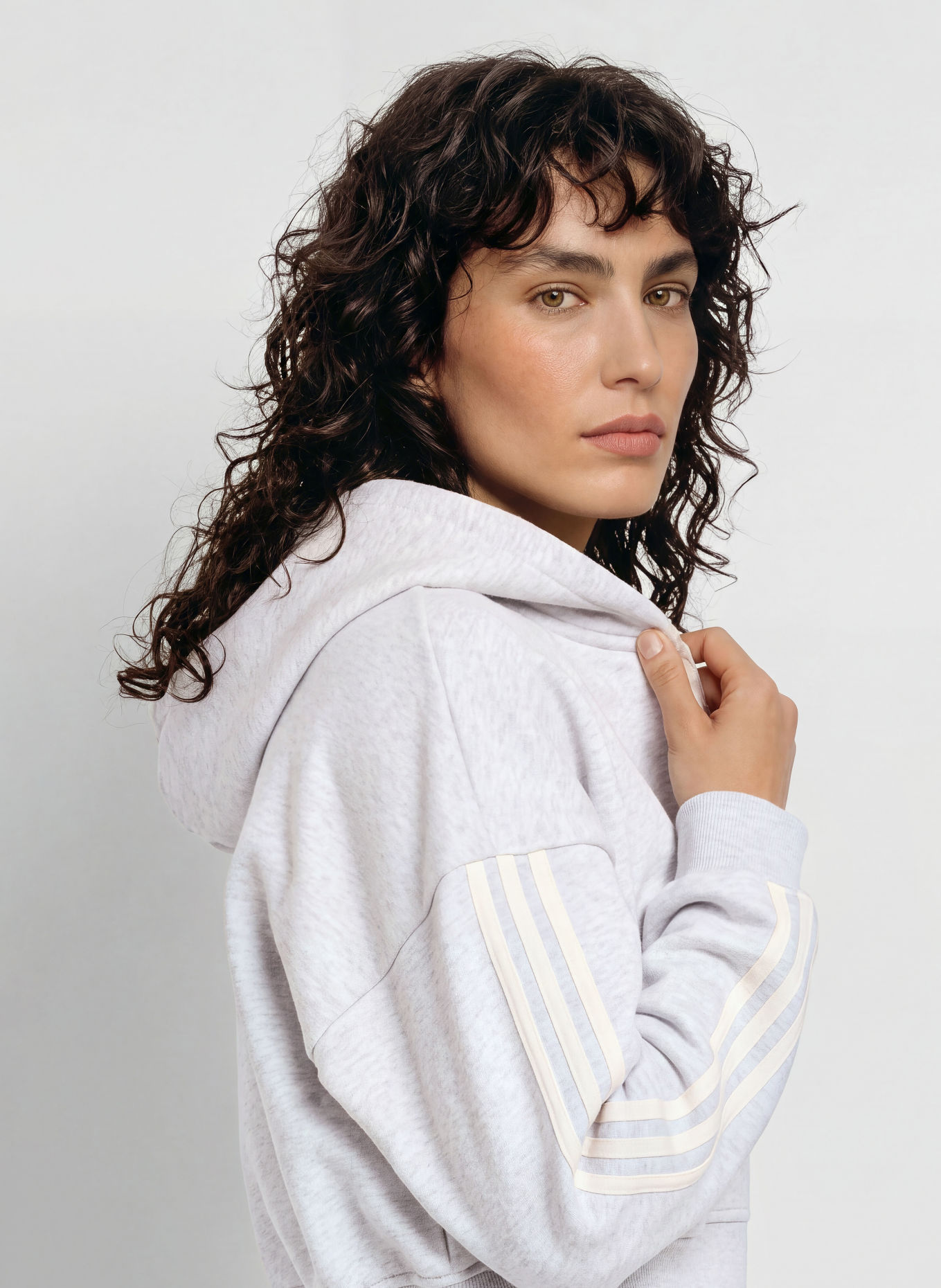 adidas Originals Sweat zippé: GRIS CLAIR / BLANC