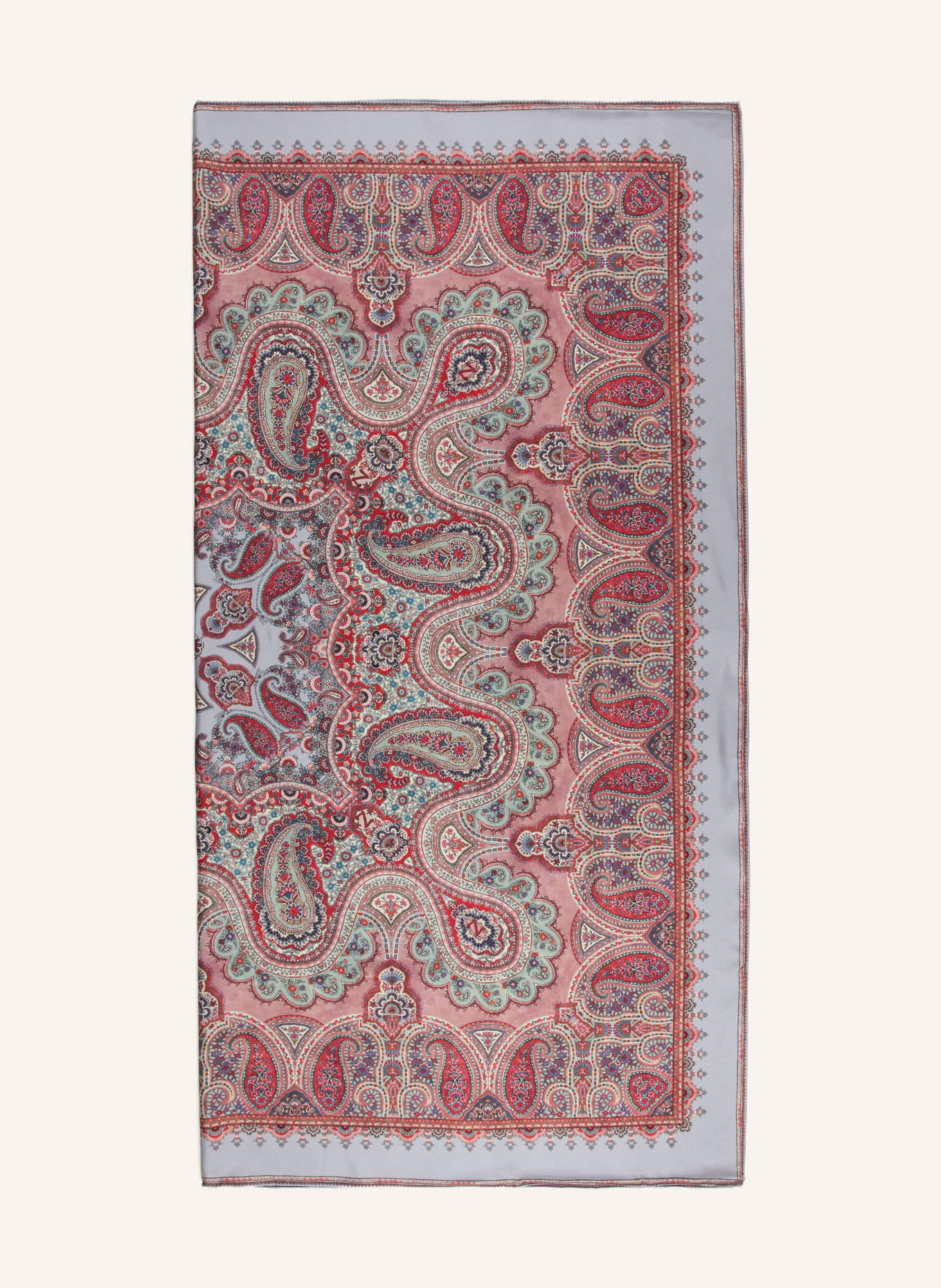 ZIMMERMANN Silk scarf: LIGHT BLUE / LIGHT RED / LIGHT GREEN