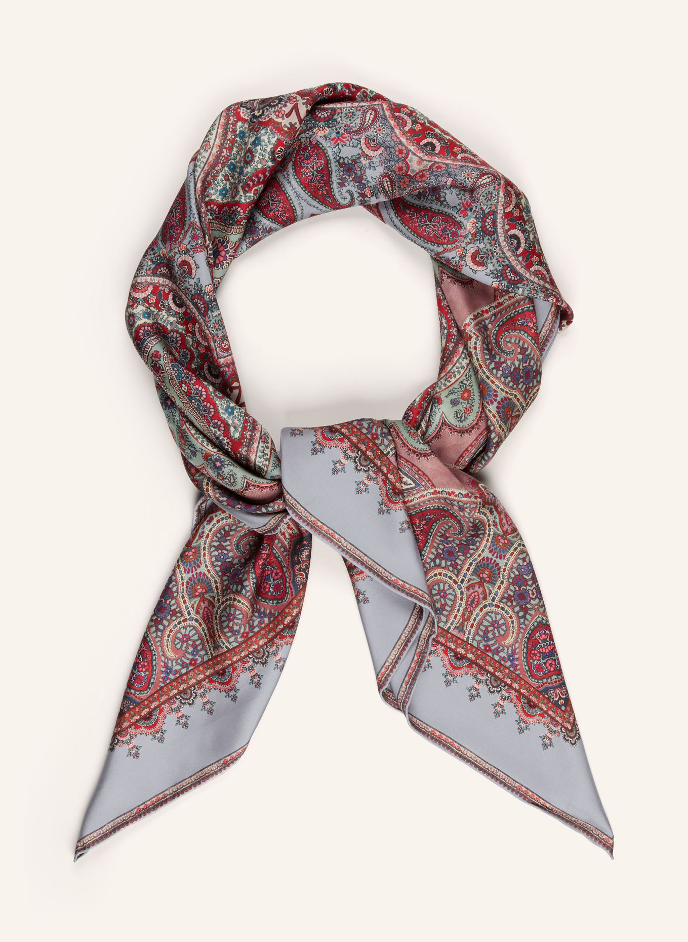 ZIMMERMANN Silk scarf: LIGHT BLUE / LIGHT RED / LIGHT GREEN