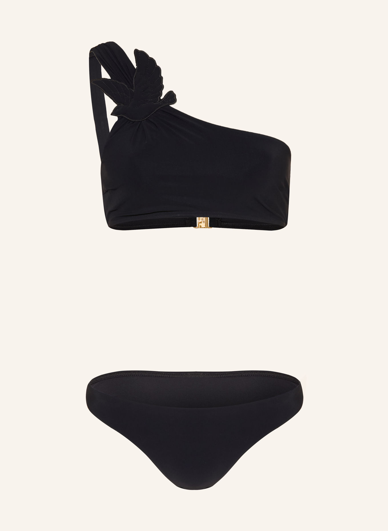ZIMMERMANN FAIRLIGHT One-shoulder bikini: BLACK
