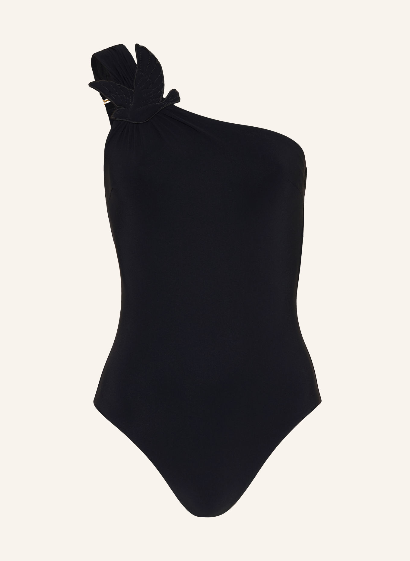 ZIMMERMANN FAIRLIGHT One-shoulder swimsuit: BLACK