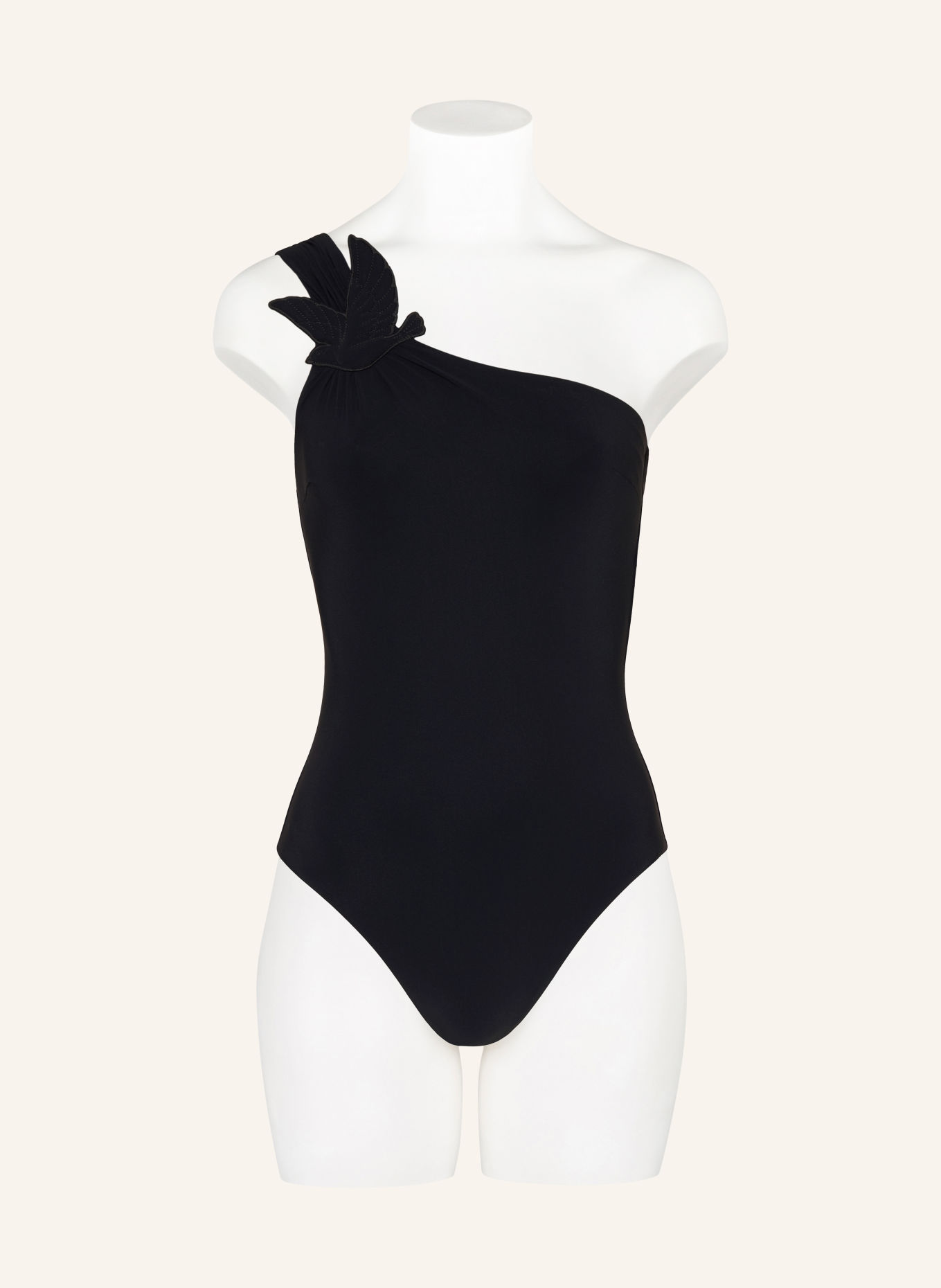 ZIMMERMANN FAIRLIGHT One-shoulder swimsuit: BLACK
