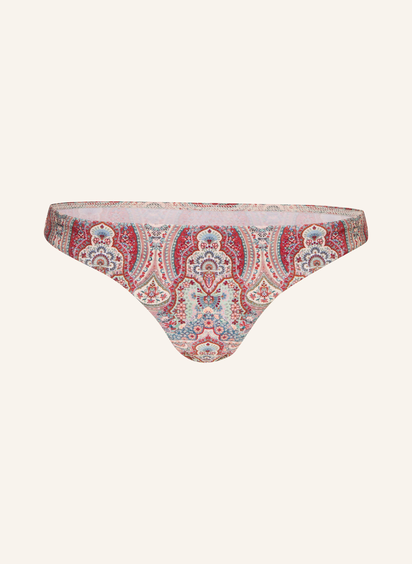 ZIMMERMANN FAIRLIGHT Basic bikini bottoms: DARK RED / MINT / TEAL