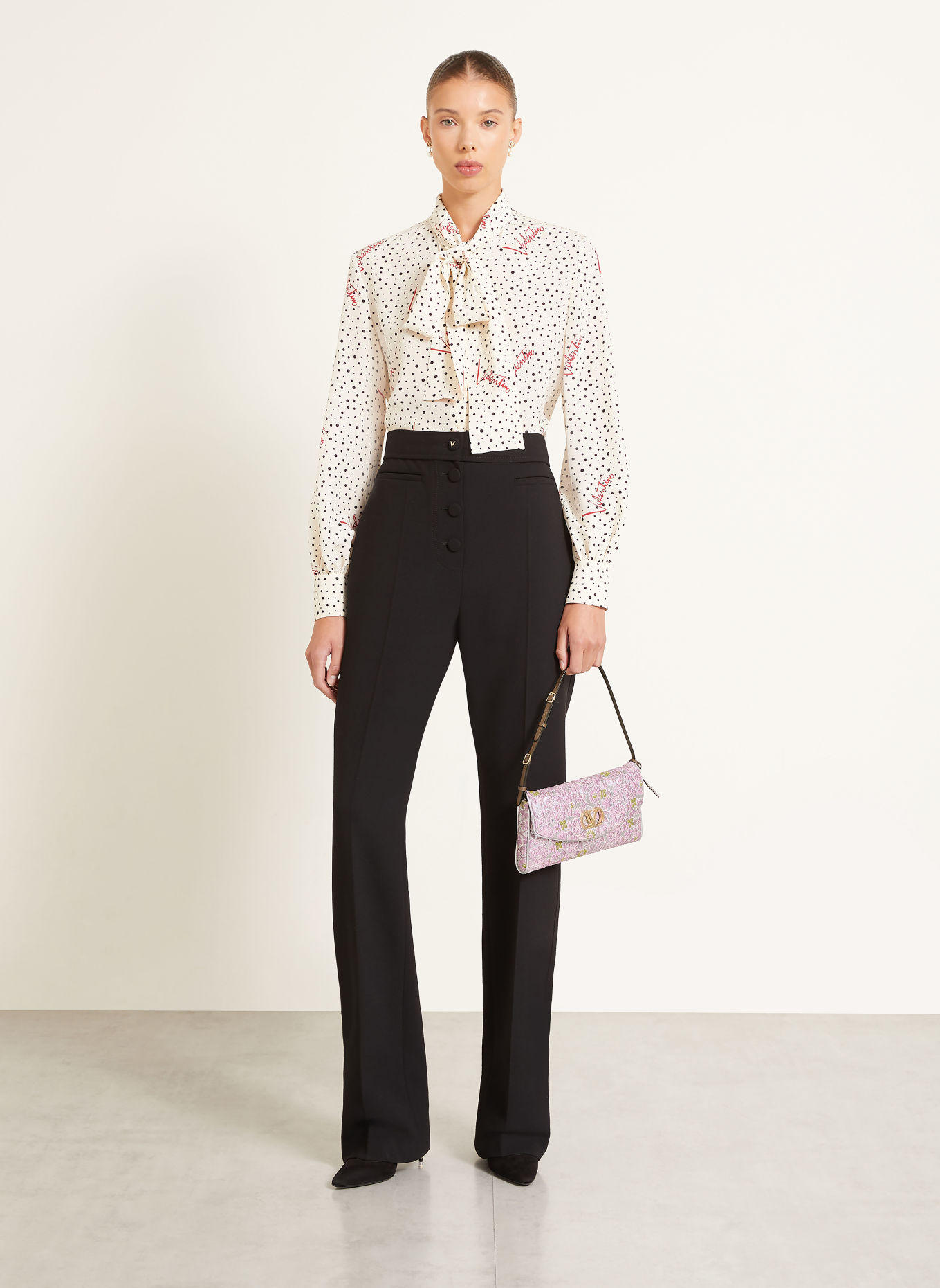 VALENTINO GARAVANI DEVAIN Shoulder Bag: ROSE / SILVER / GREEN