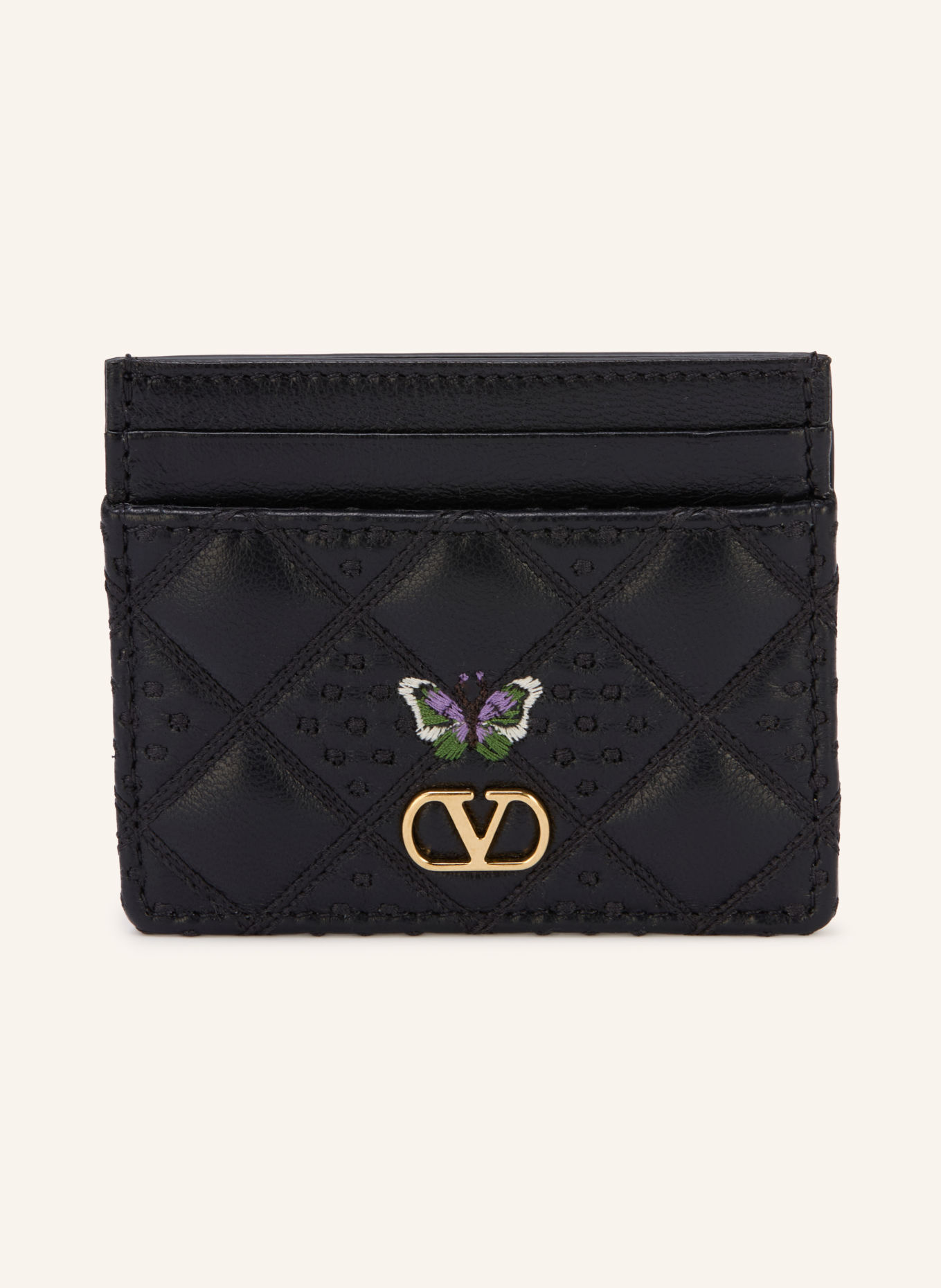 VALENTINO GARAVANI Porte-cartes FLUTTERBY: NOIR