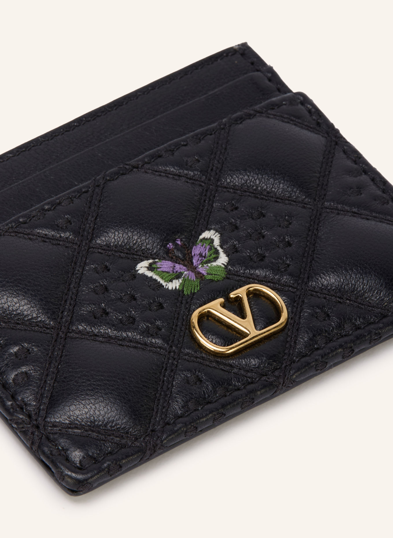 VALENTINO GARAVANI Porte-cartes FLUTTERBY: NOIR
