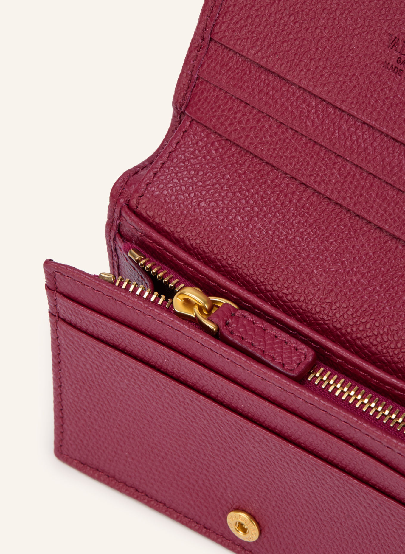 VALENTINO GARAVANI Portefeuille VLOGO SIGNATURE: ROUGE FONCÉ
