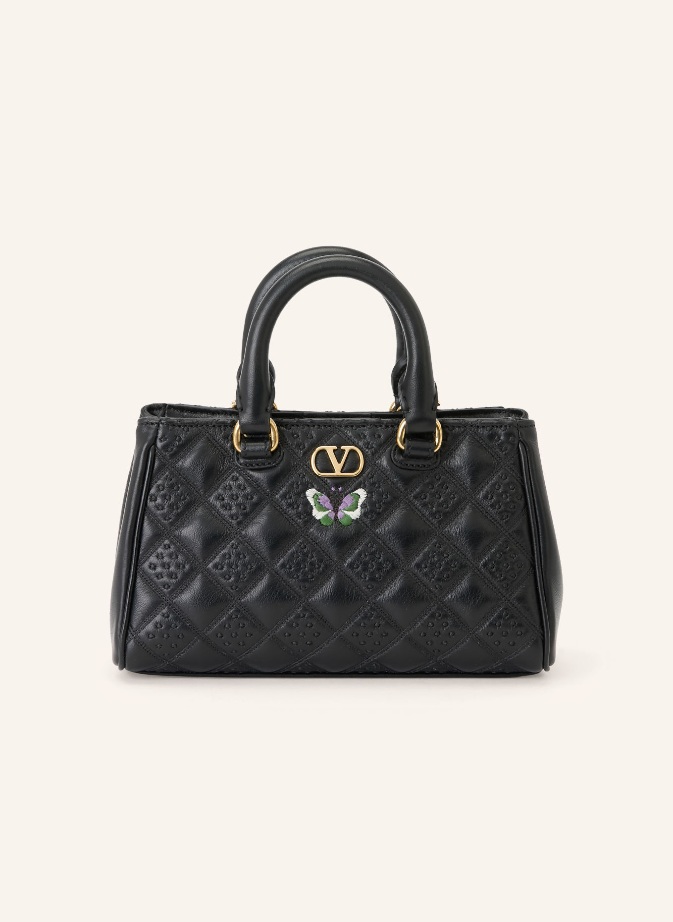 VALENTINO GARAVANI Schoudertas FLUTTERBY: ZWART / GOUD