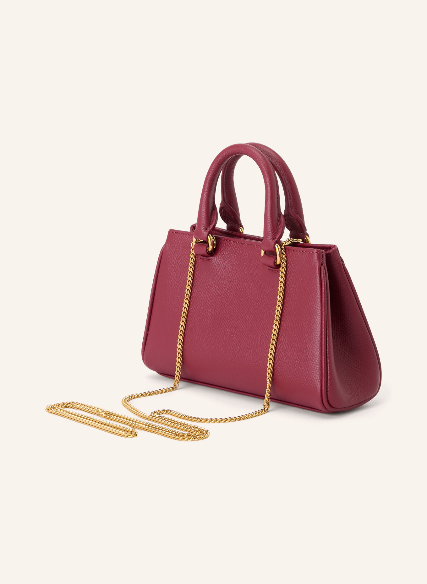 VALENTINO GARAVANI Handtas VLOGO SIGNATURE: DONKERROOD / GOUD